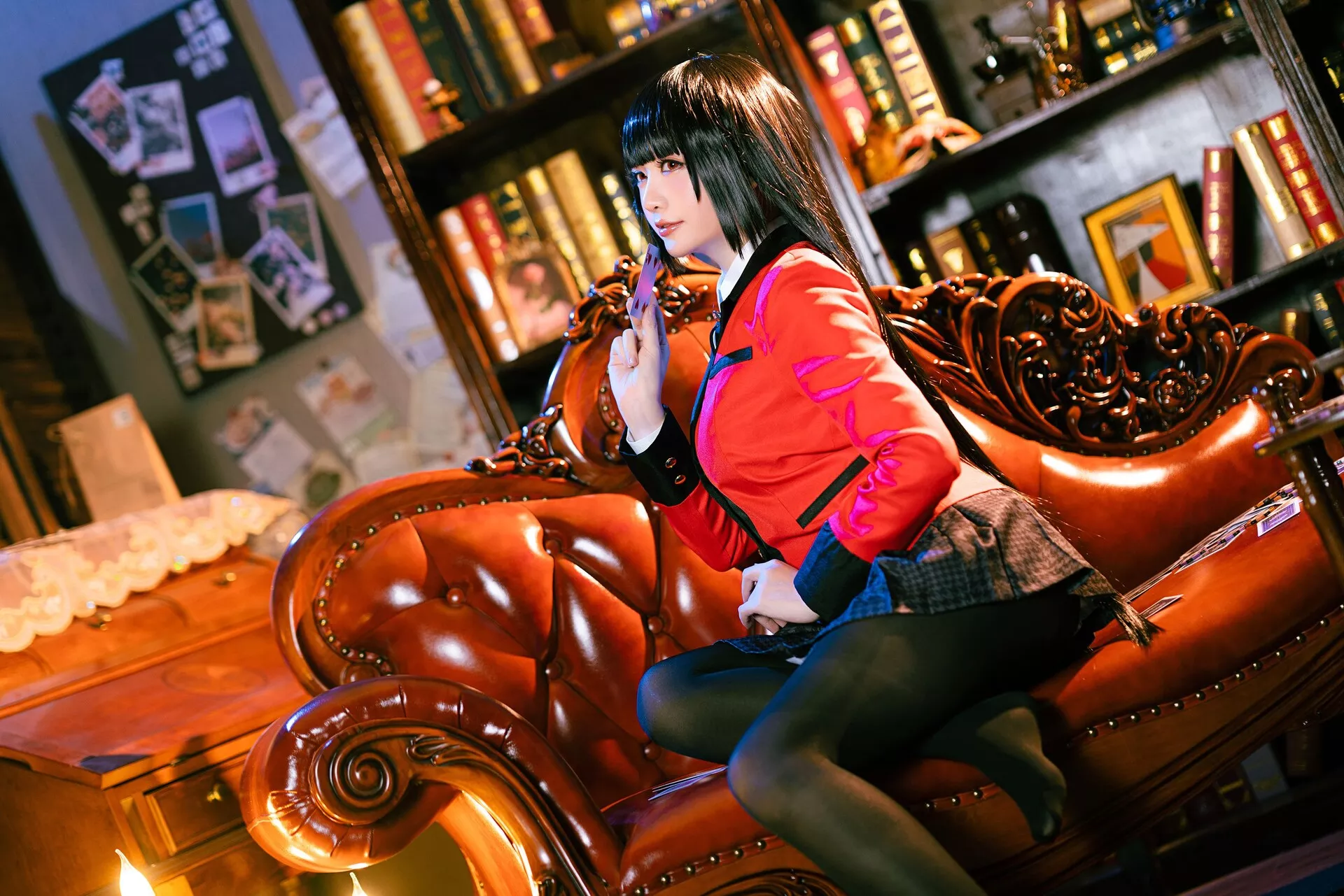 【Hoshilily Jabami 星之迟迟】 蛇�忻巫� Kakegurui 丽人 Yumeko Cosplay 福利