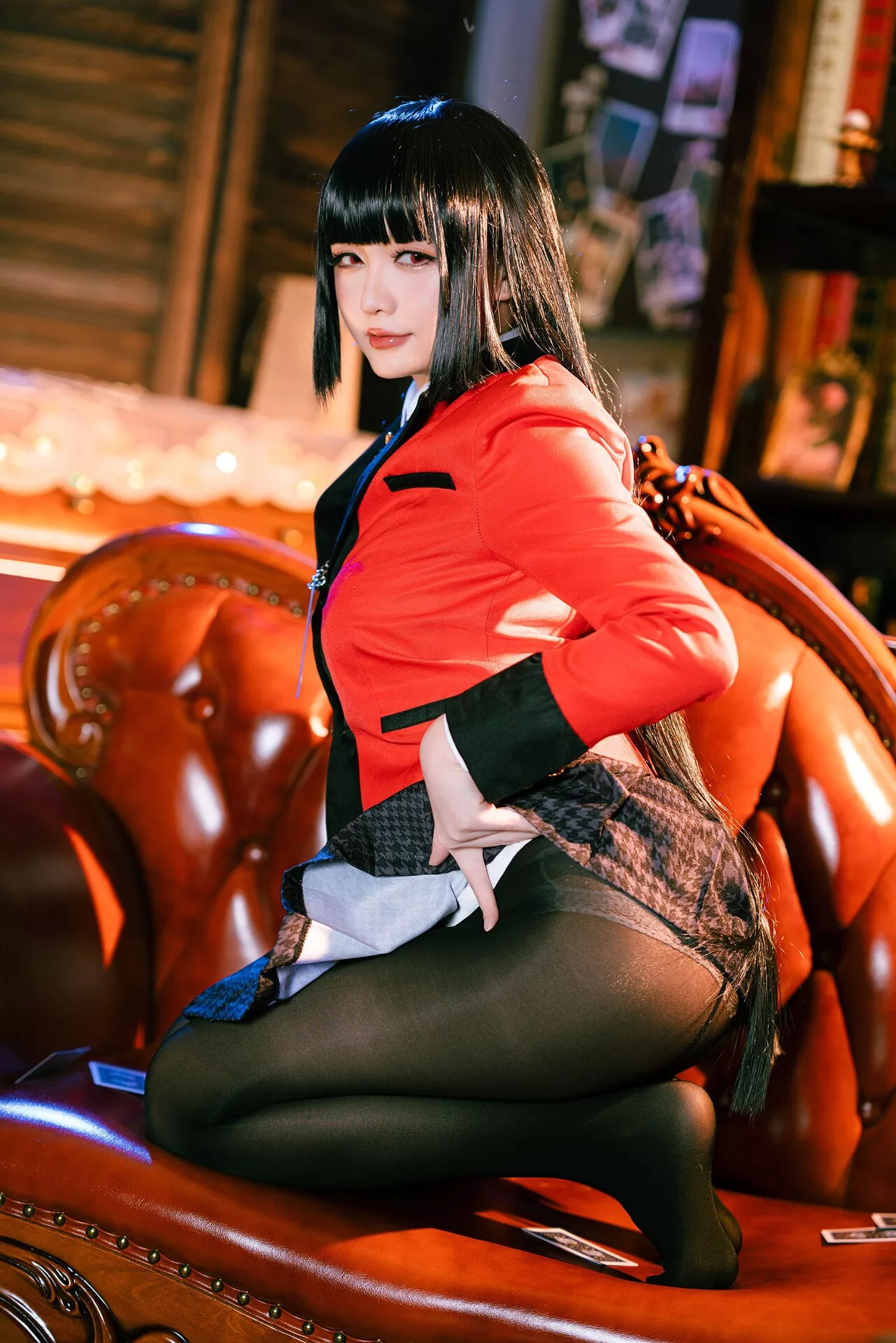【Hoshilily Jabami 星之迟迟】 蛇�忻巫� Kakegurui 丽人 Yumeko Cosplay 福利