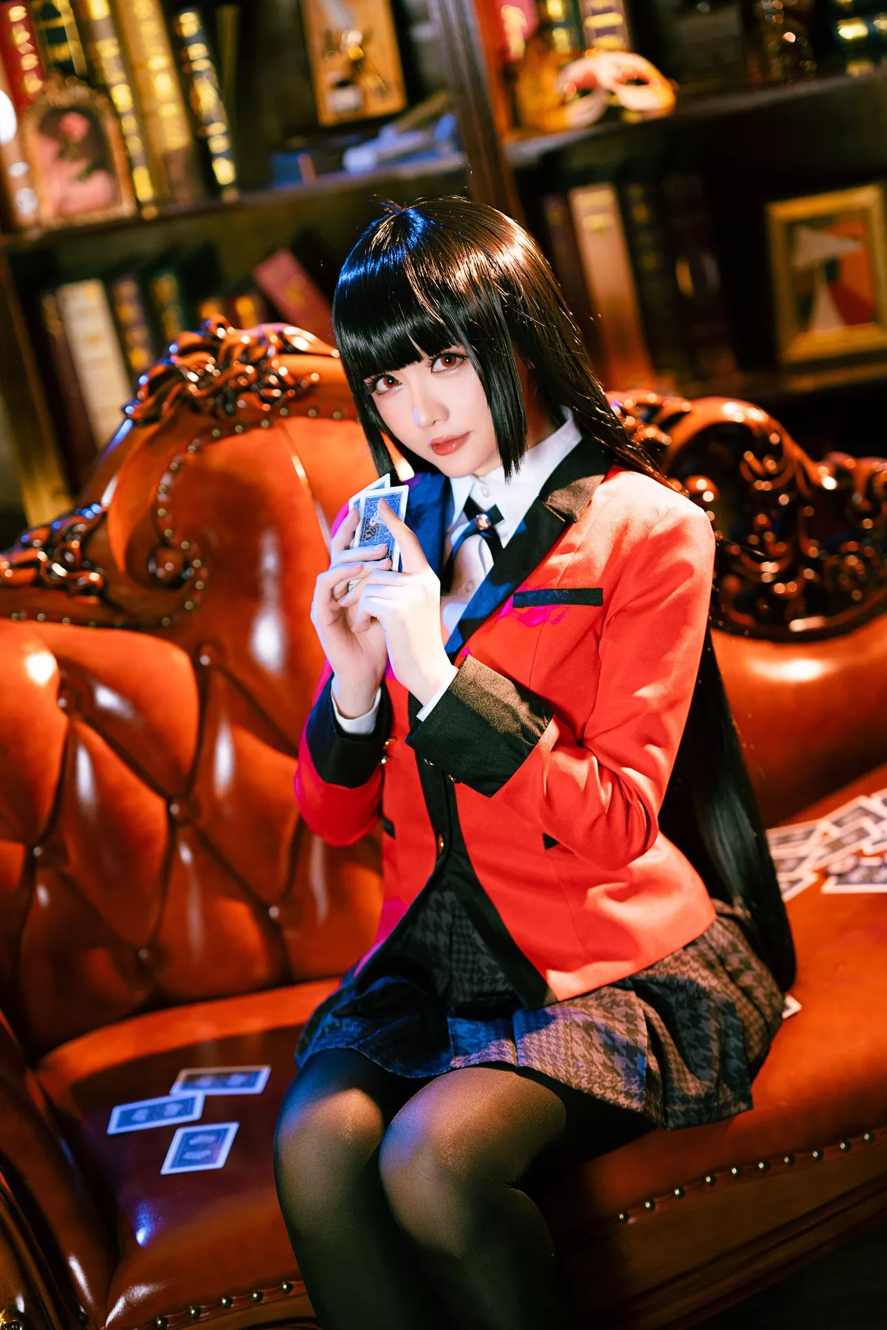 【Hoshilily Jabami 星之迟迟】 蛇�忻巫� Kakegurui 丽人 Yumeko Cosplay 福利