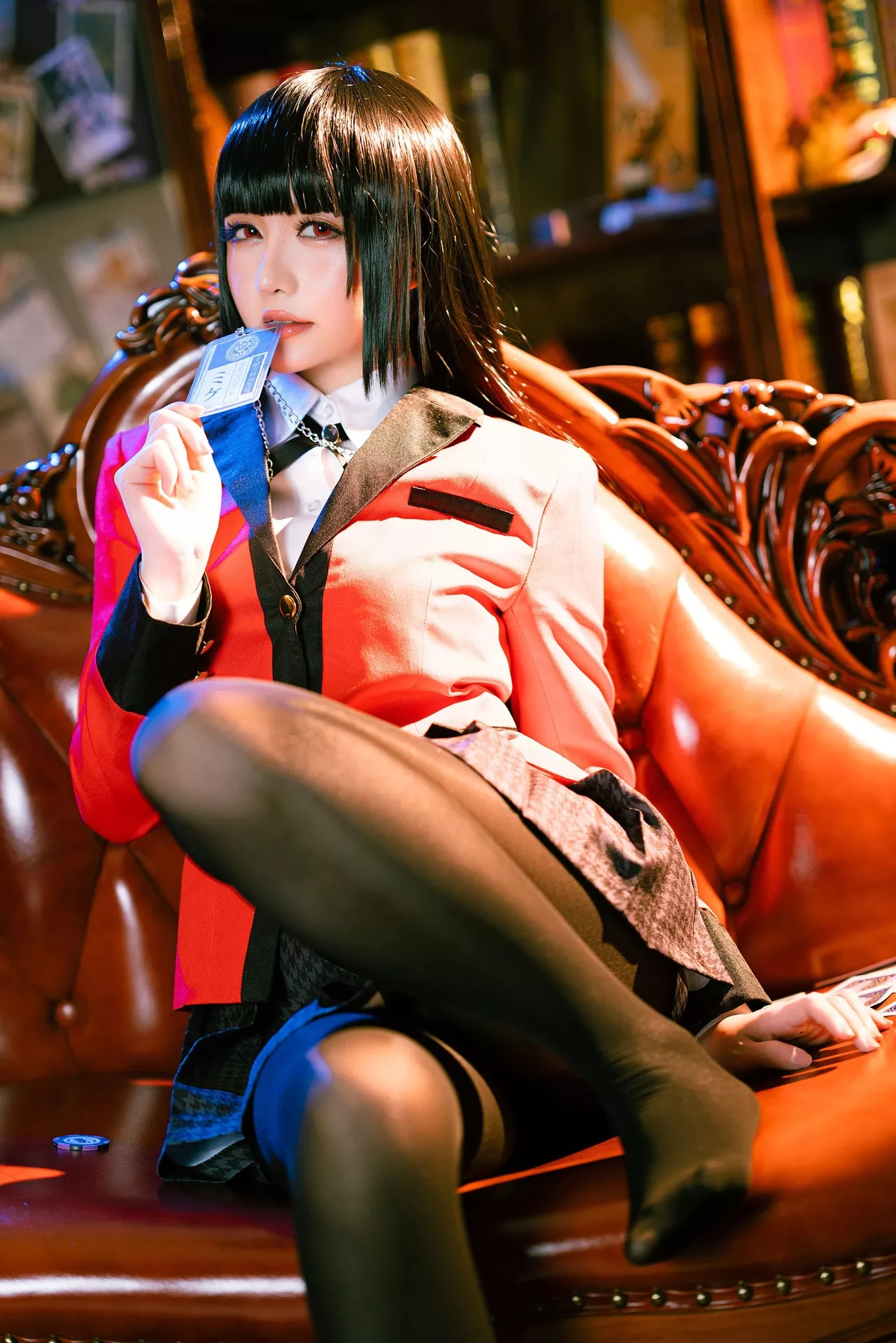 【Hoshilily Jabami 星之迟迟】 蛇�忻巫� Kakegurui 丽人 Yumeko Cosplay 福利