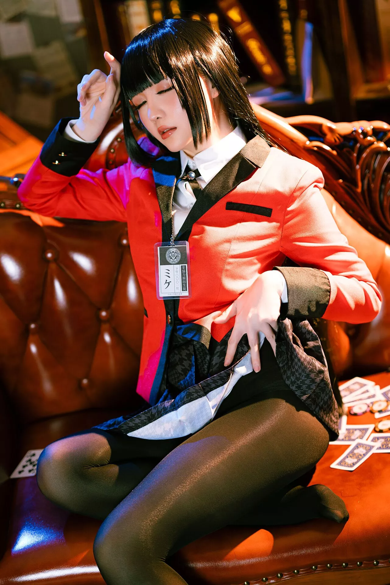 【Hoshilily Jabami 星之迟迟】 蛇�忻巫� Kakegurui 丽人 Yumeko Cosplay 福利