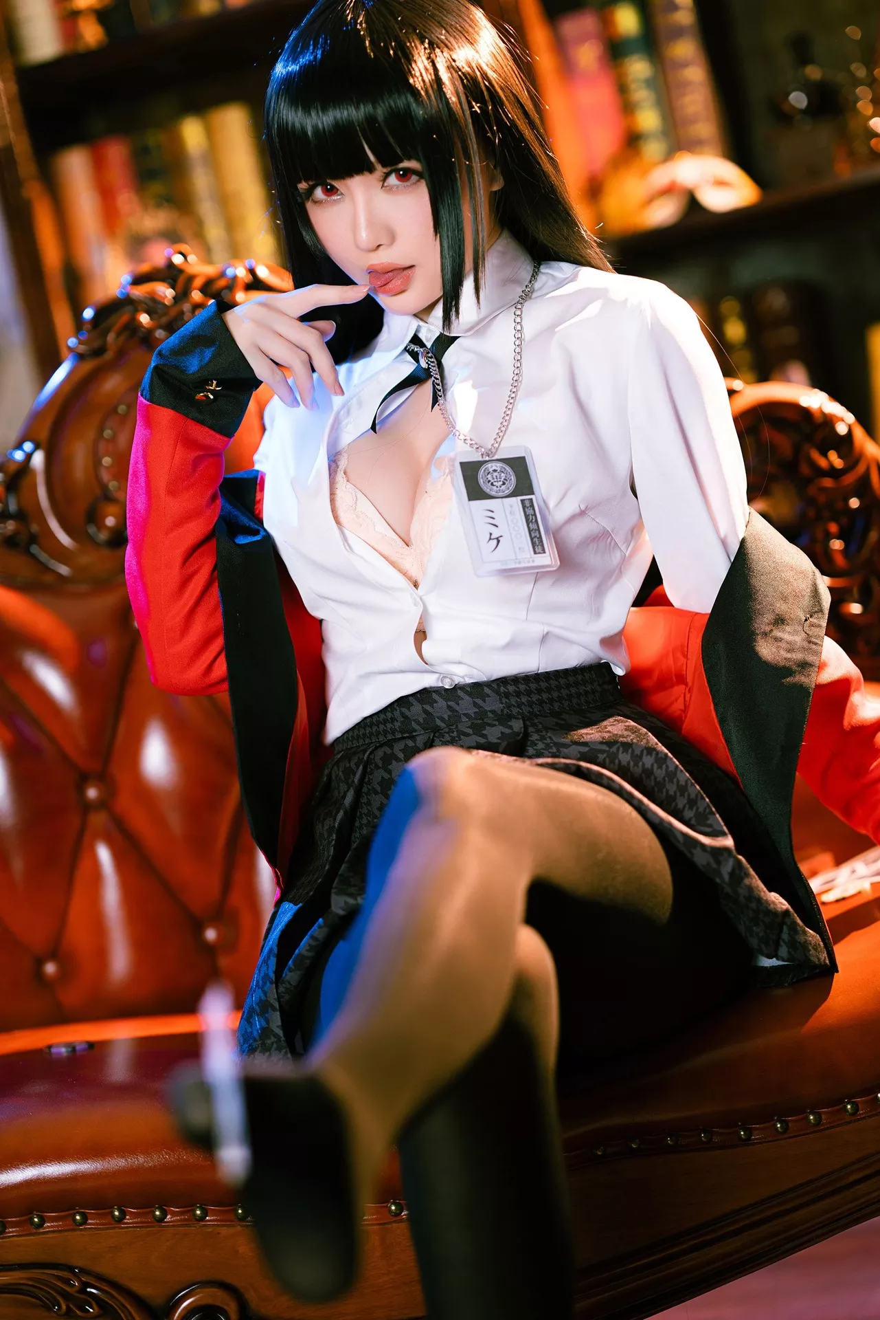 【Hoshilily Jabami 星之迟迟】 蛇�忻巫� Kakegurui 丽人 Yumeko Cosplay 福利