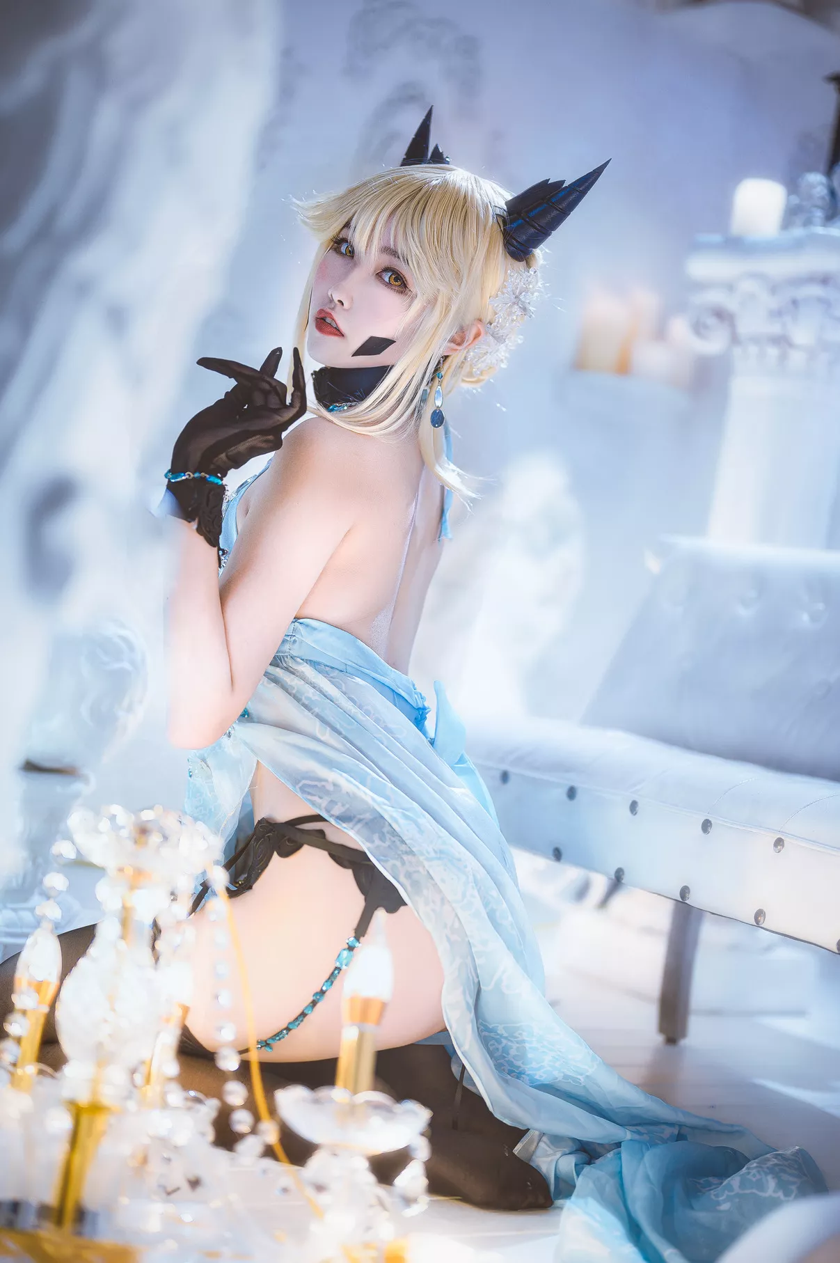 Pendragon Cosplay 【Momo ko Alter 葵葵】 福报 美人 黑枪呆礼服 Artoria