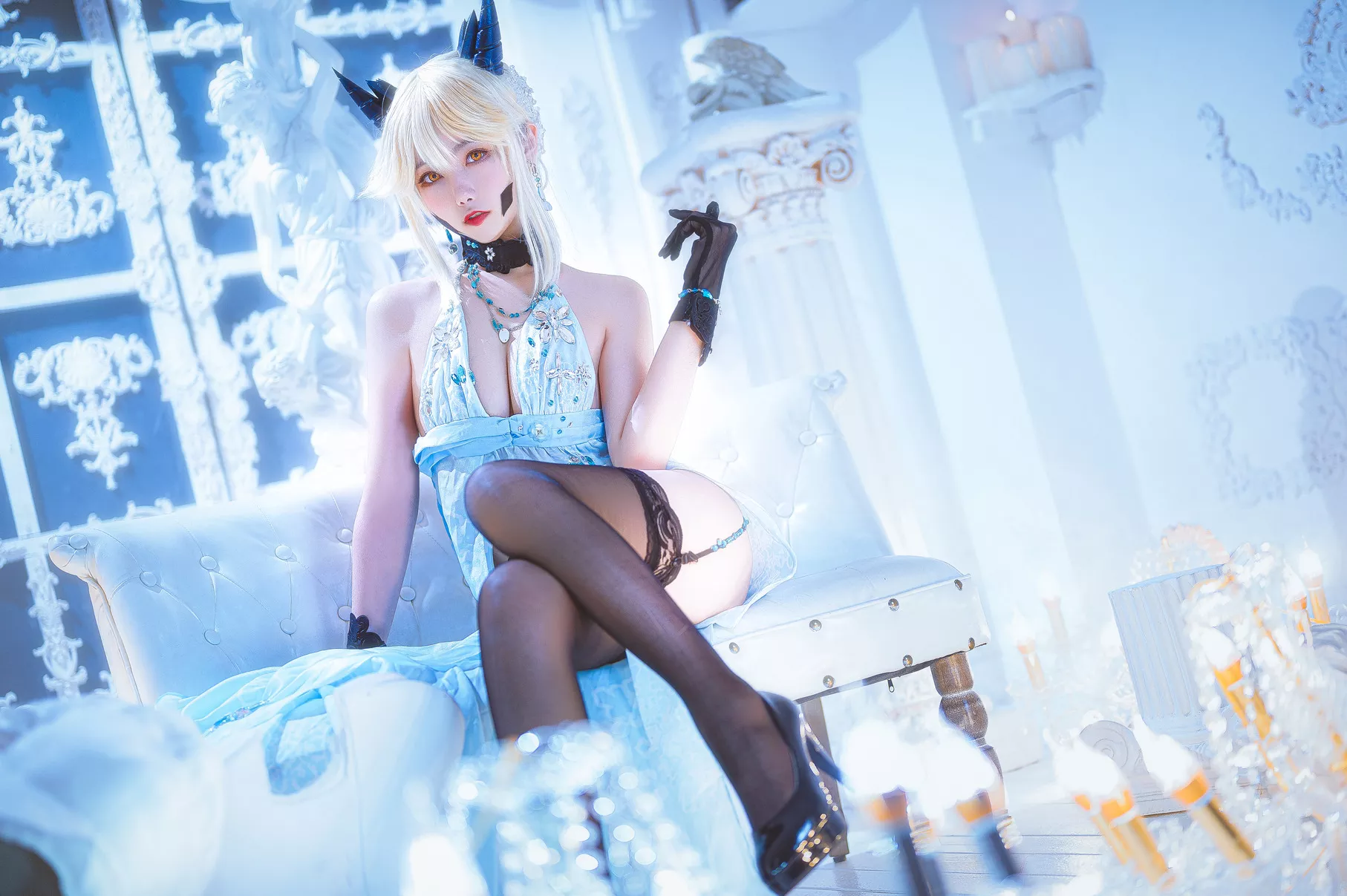 Pendragon Cosplay 【Momo ko Alter 葵葵】 福报 美人 黑枪呆礼服 Artoria