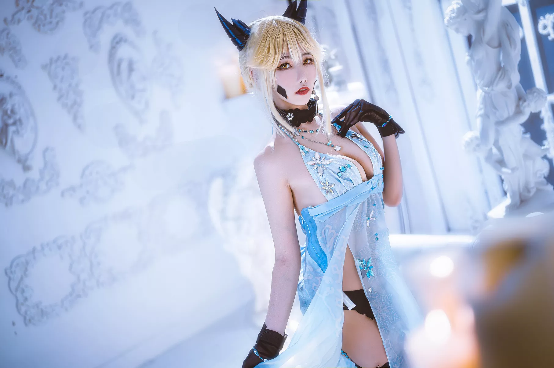 Pendragon Cosplay 【Momo ko Alter 葵葵】 福报 美人 黑枪呆礼服 Artoria