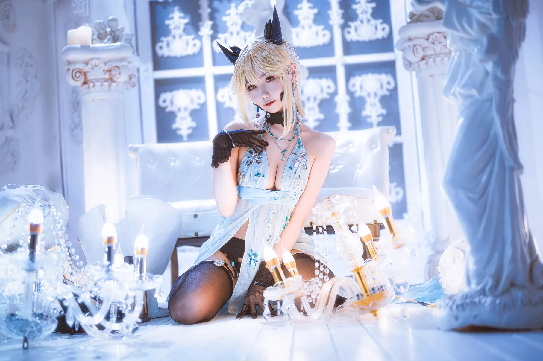 Pendragon Cosplay 【Momo ko Alter 葵葵】 福报 美人 黑枪呆礼服 Artoria