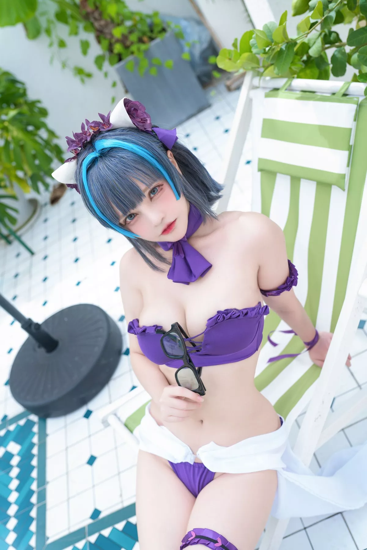 千夜未来】 福报 Cheshire Swimsuit Miku 美人 Cosplay 【Senya