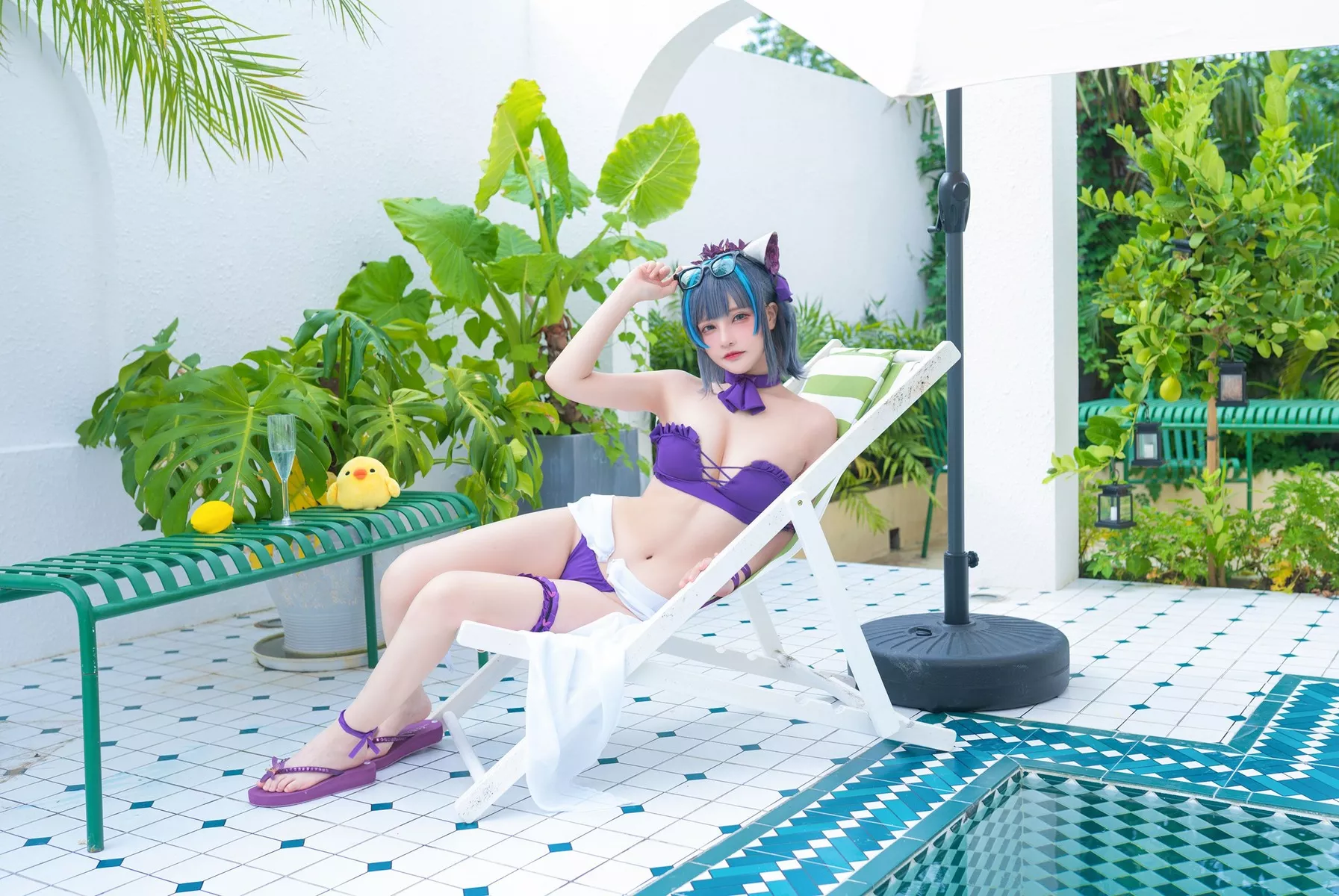 千夜未来】 福报 Cheshire Swimsuit Miku 美人 Cosplay 【Senya