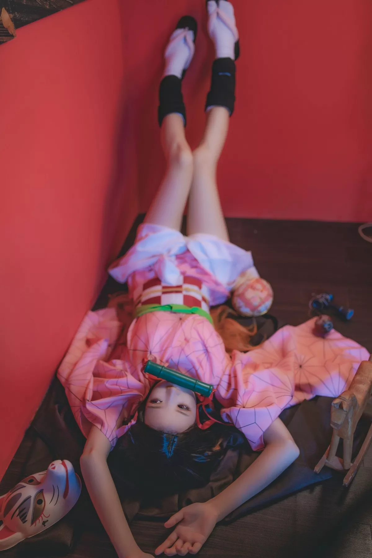 Cosplay 美女 【�@桃喵】 Kamado Nezuko 灶门祢豆子 福利