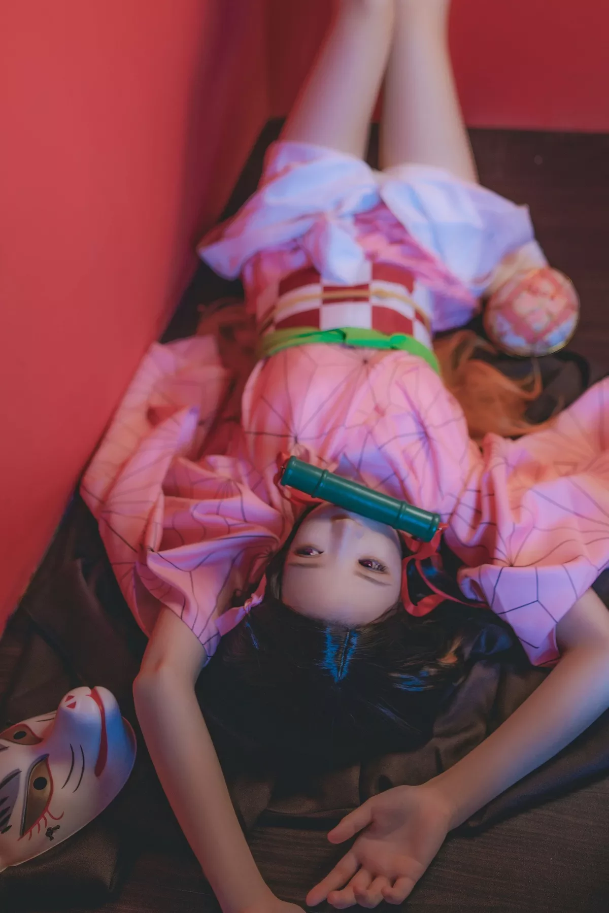 Cosplay 美女 【�@桃喵】 Kamado Nezuko 灶门祢豆子 福利