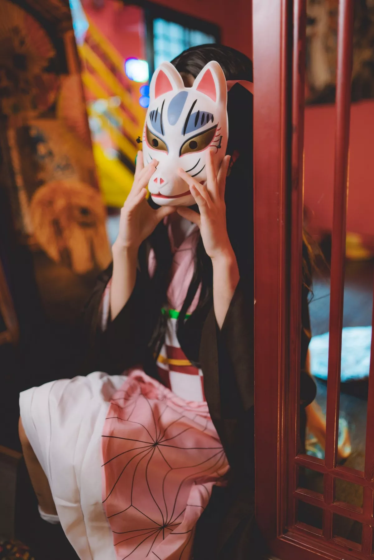 Cosplay 美女 【�@桃喵】 Kamado Nezuko 灶门祢豆子 福利