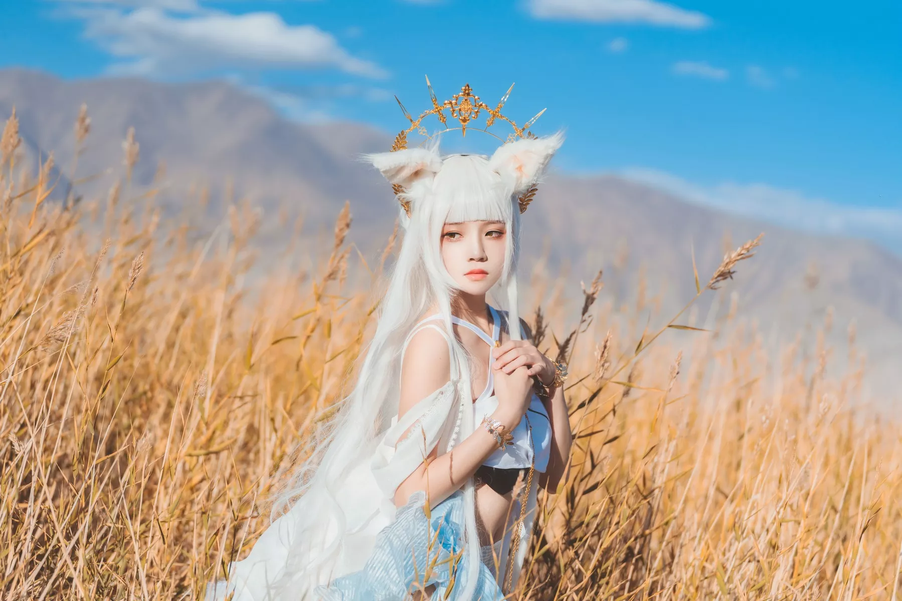 明日方舟 美人 白金 【�@桃喵】 SD05】 Cosplay 福报 【灿阳朝露