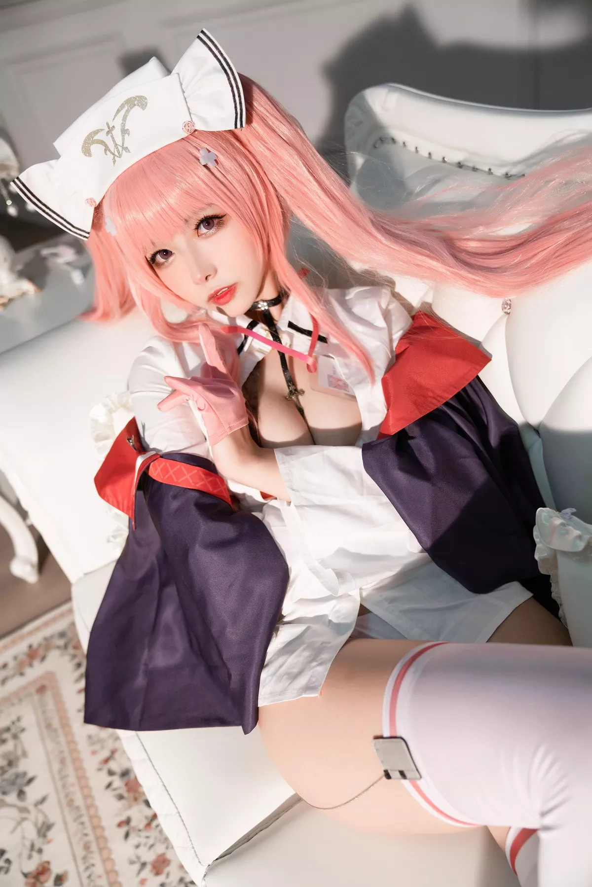 Lane) 女神 英仙座、真爱 Nurse Ver. 福报 (Azur 【Momo 葵葵】 ko Perseus Cosplay
