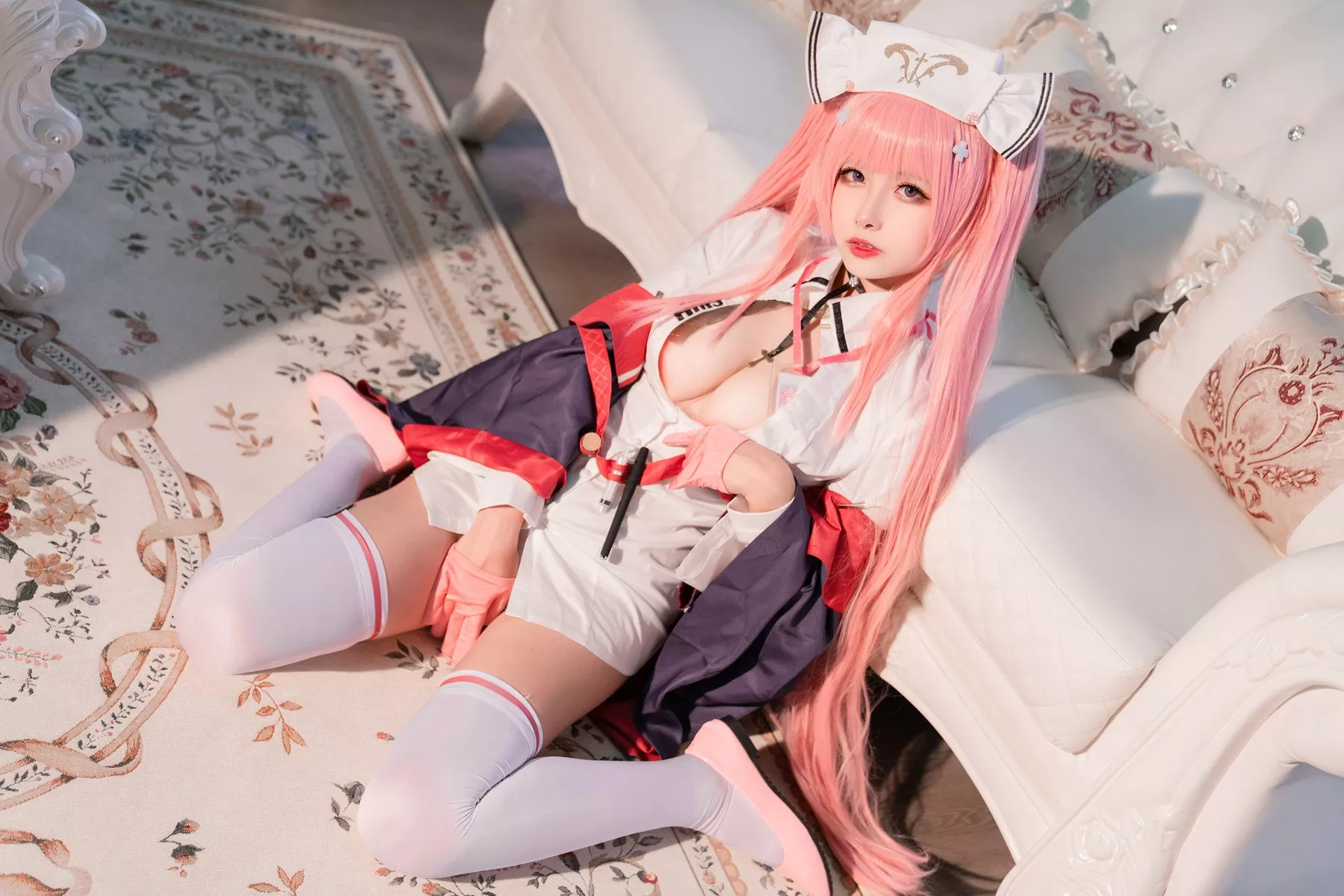 Lane) 女神 英仙座、真爱 Nurse Ver. 福报 (Azur 【Momo 葵葵】 ko Perseus Cosplay