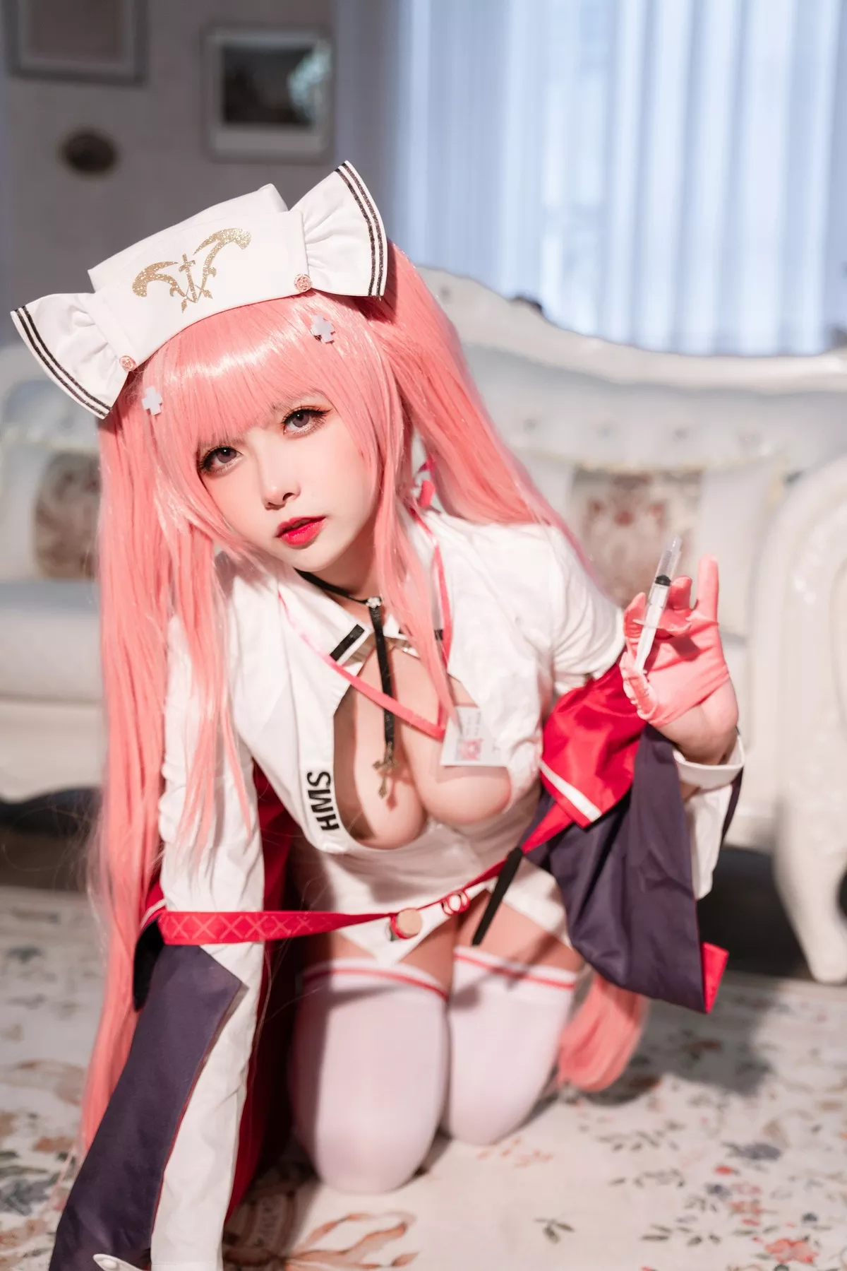 Lane) 女神 英仙座、真爱 Nurse Ver. 福报 (Azur 【Momo 葵葵】 ko Perseus Cosplay