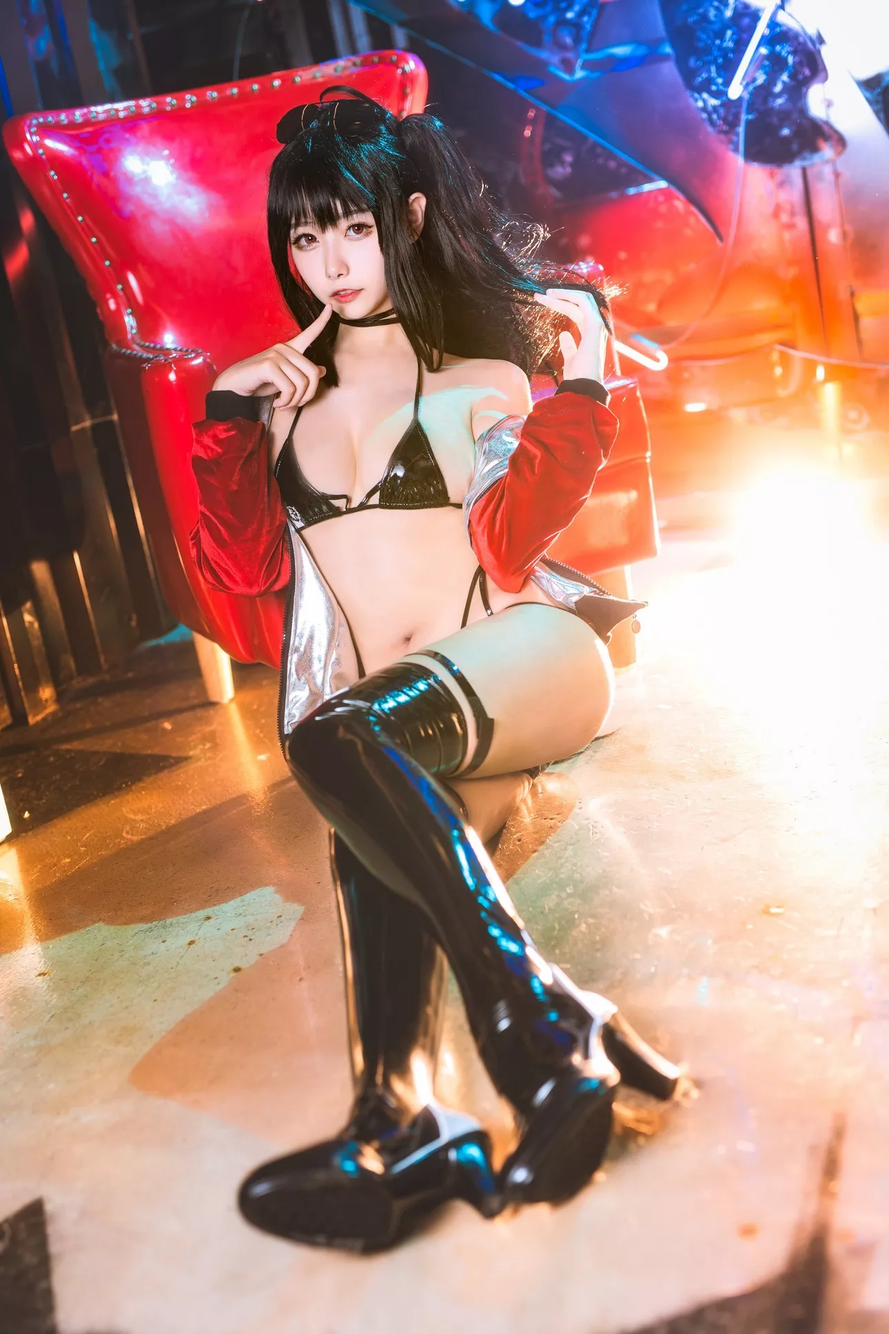 恶魔 ko 佳人 打歌服 碧蓝航线 葵葵】 Taihou 福报 Cosplay 【Momo