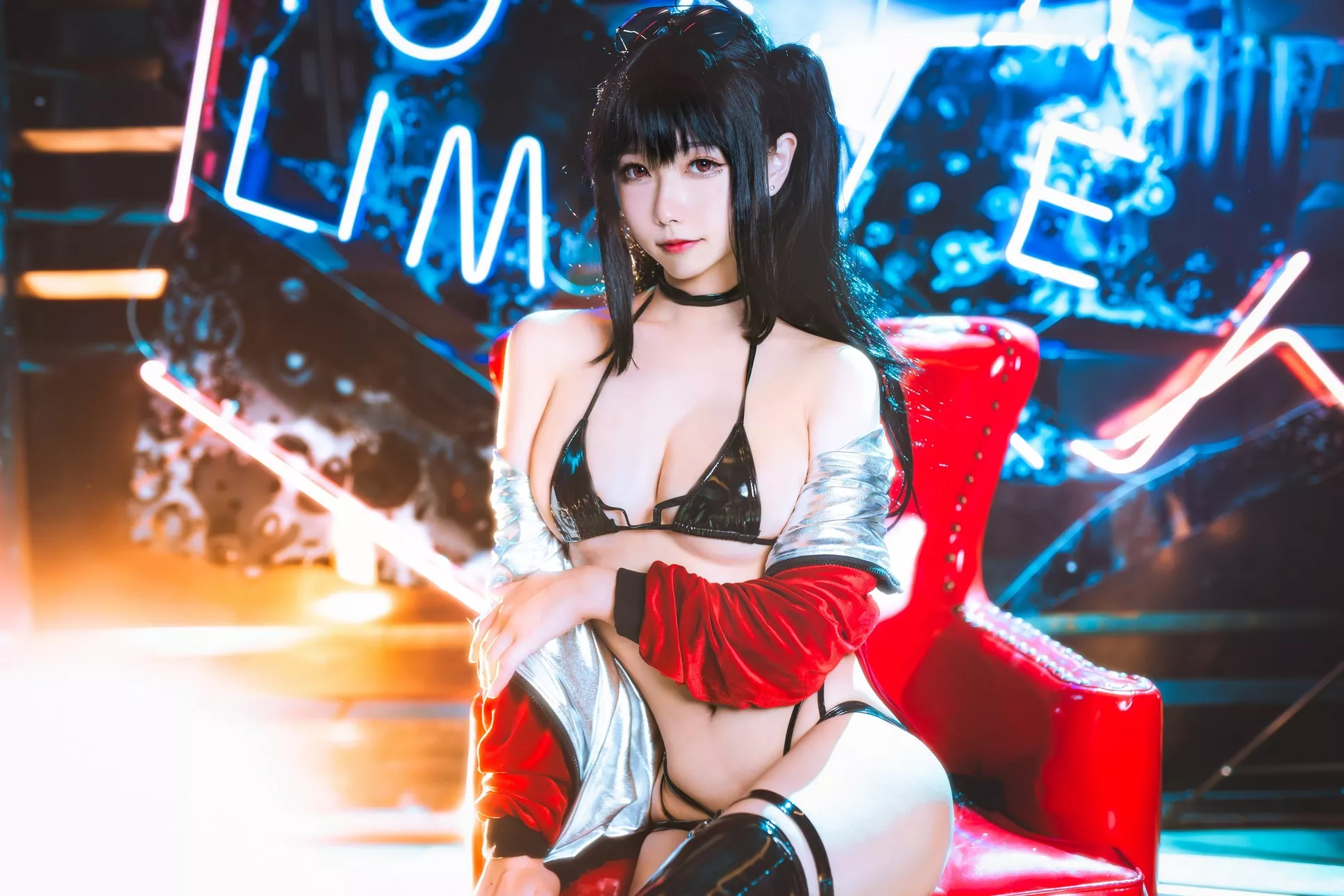 恶魔 ko 佳人 打歌服 碧蓝航线 葵葵】 Taihou 福报 Cosplay 【Momo