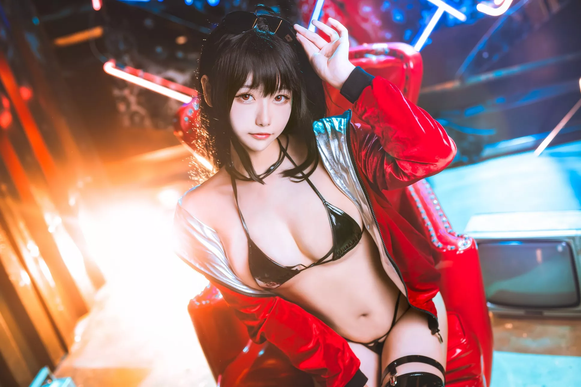 恶魔 ko 佳人 打歌服 碧蓝航线 葵葵】 Taihou 福报 Cosplay 【Momo