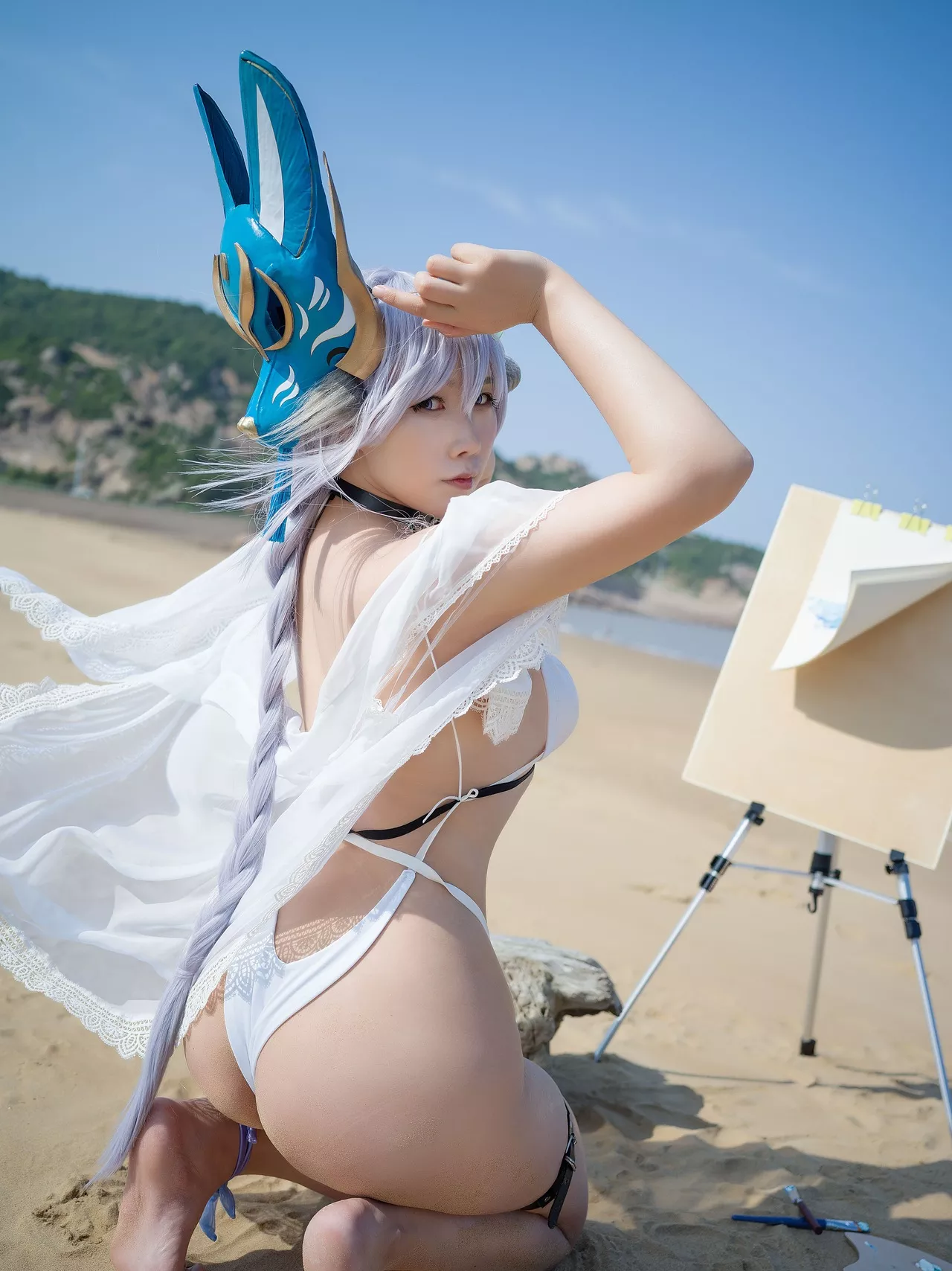 女神 【麻花 麻花酱】 福报 Swimsuit Cosplay Tosa土佐