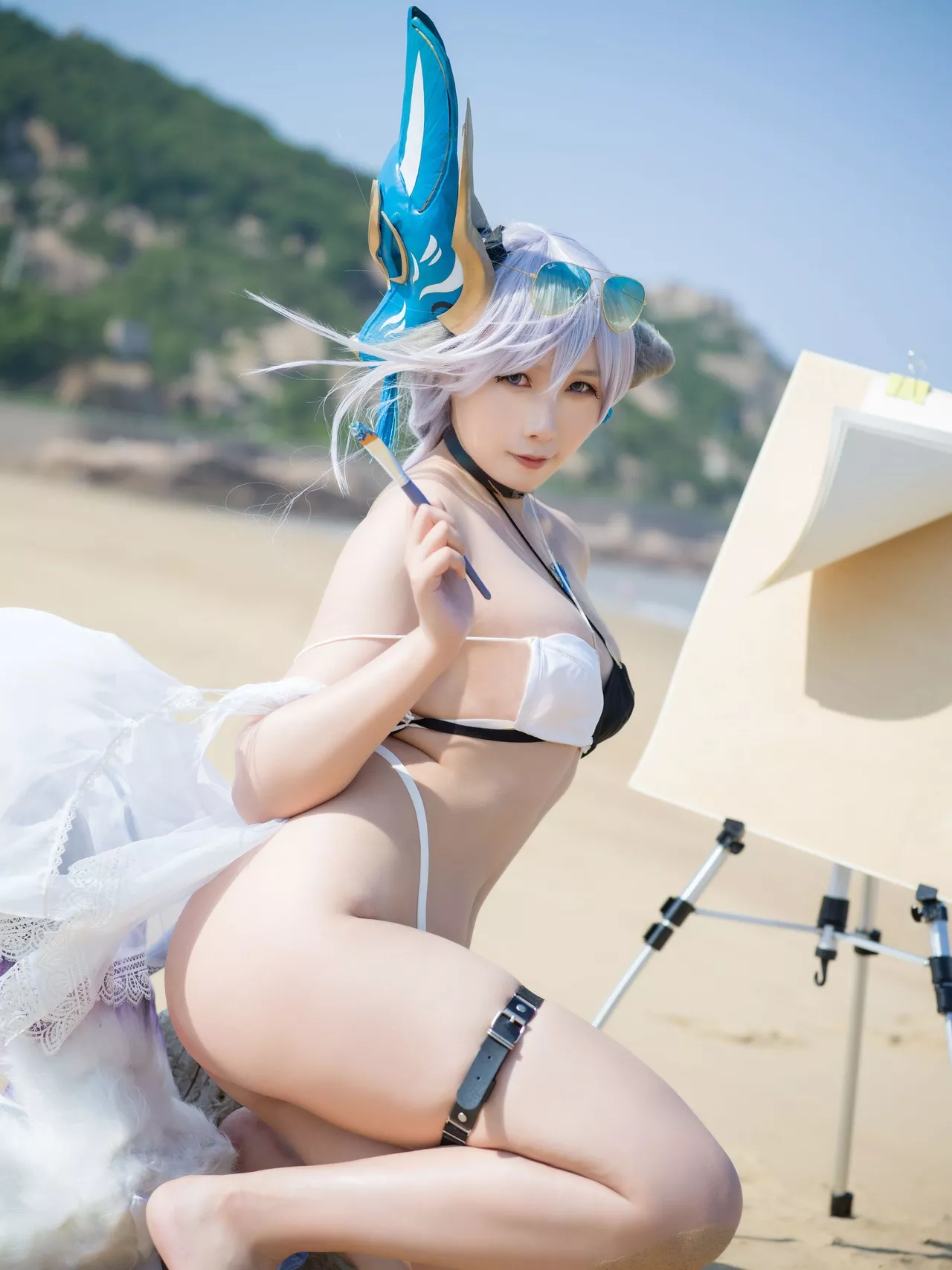 女神 【麻花 麻花酱】 福报 Swimsuit Cosplay Tosa土佐