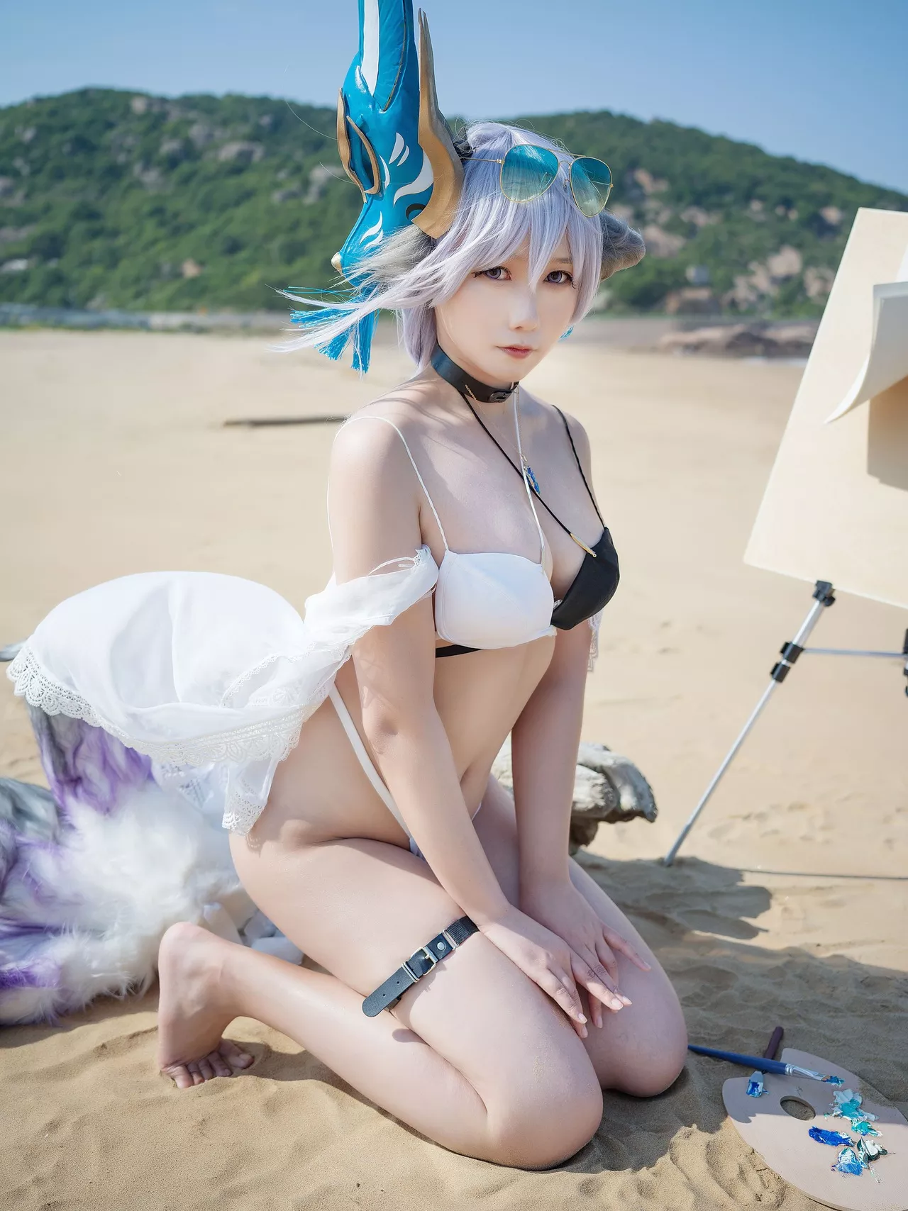 女神 【麻花 麻花酱】 福报 Swimsuit Cosplay Tosa土佐