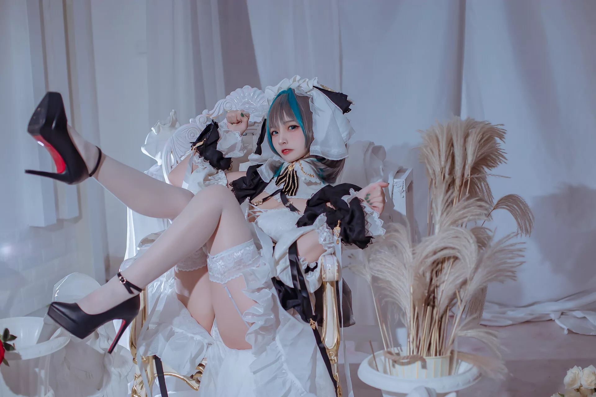 女神 Cheshire 柴郡 Maid 【二佐 Nisa】 Cosplay 福报