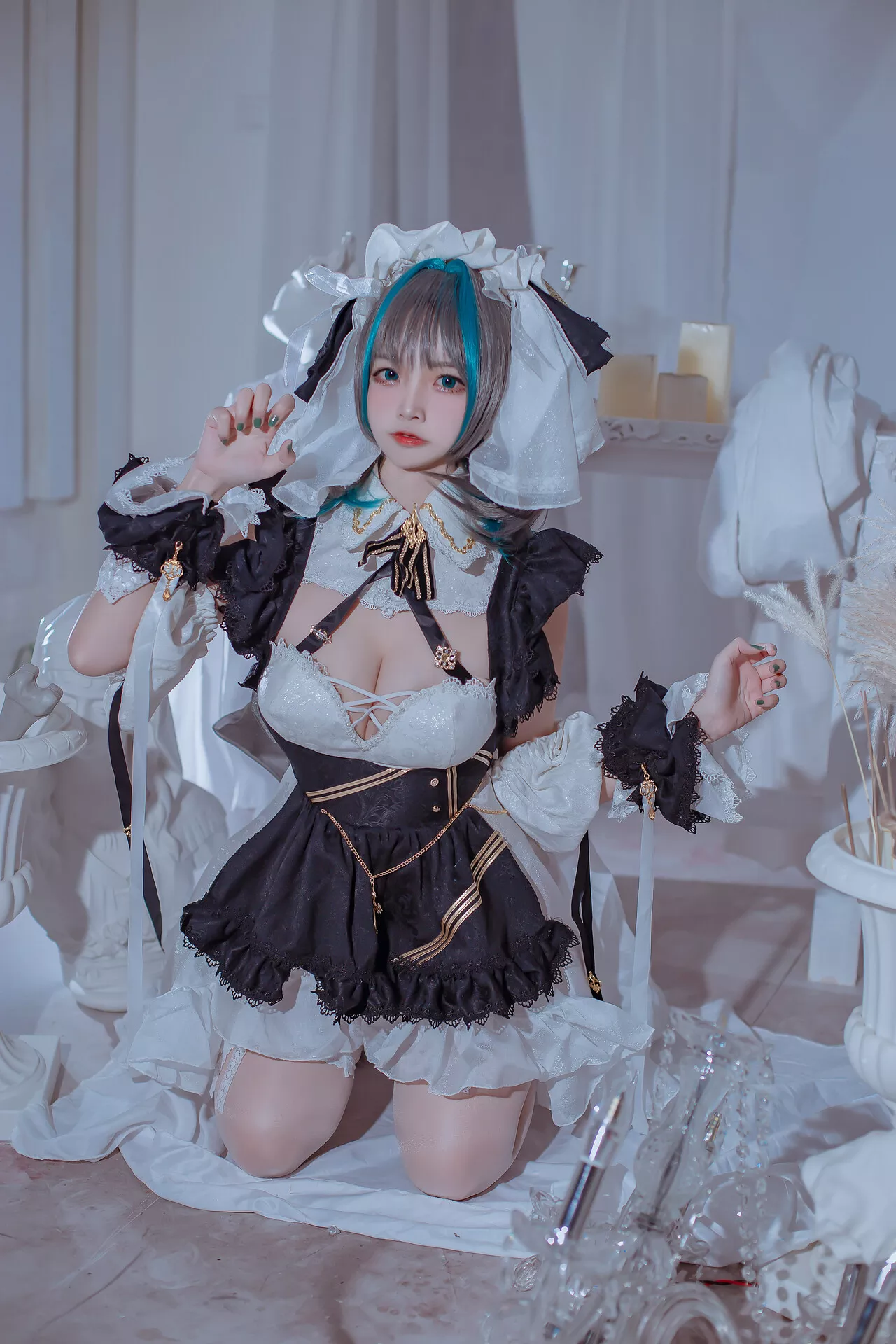 女神 Cheshire 柴郡 Maid 【二佐 Nisa】 Cosplay 福报
