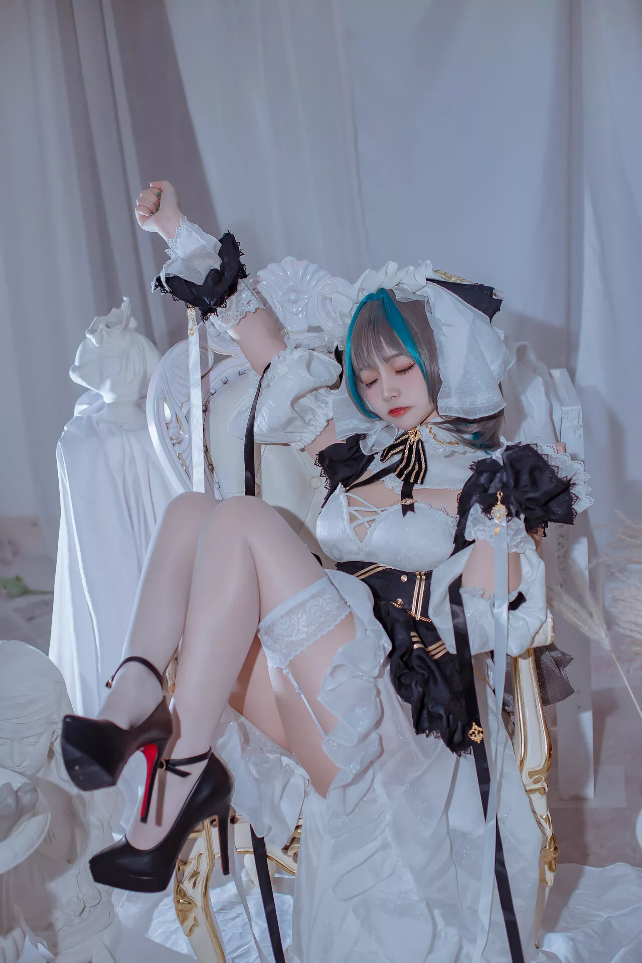 女神 Cheshire 柴郡 Maid 【二佐 Nisa】 Cosplay 福报