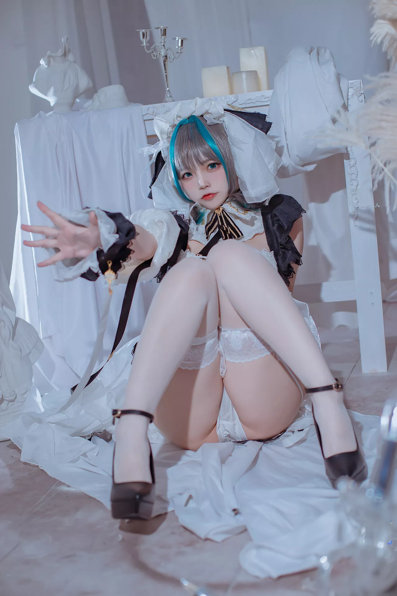 女神 Cheshire 柴郡 Maid 【二佐 Nisa】 Cosplay 福报
