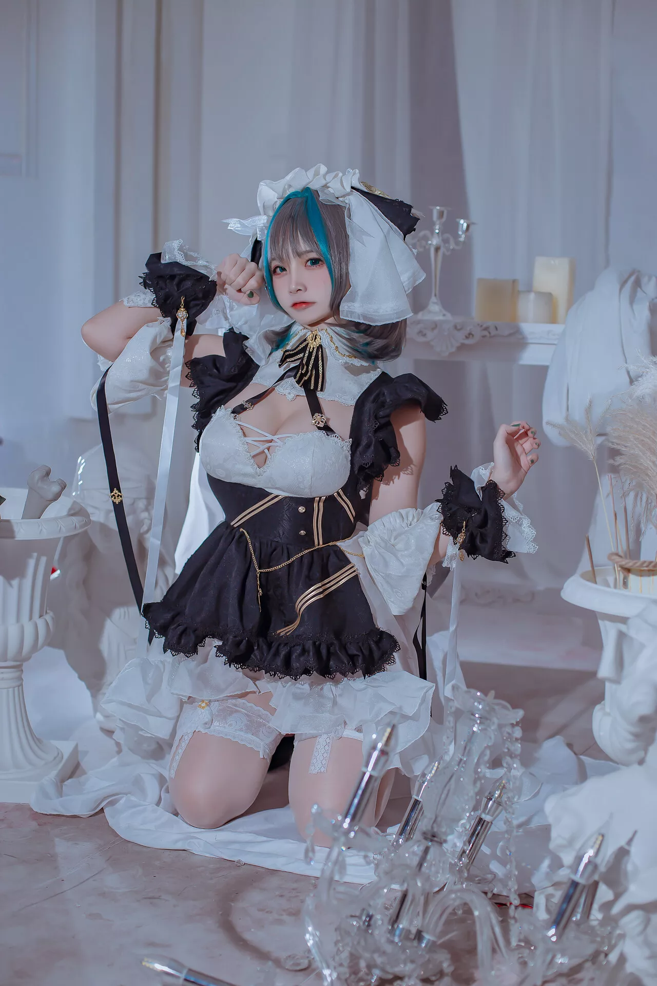 女神 Cheshire 柴郡 Maid 【二佐 Nisa】 Cosplay 福报