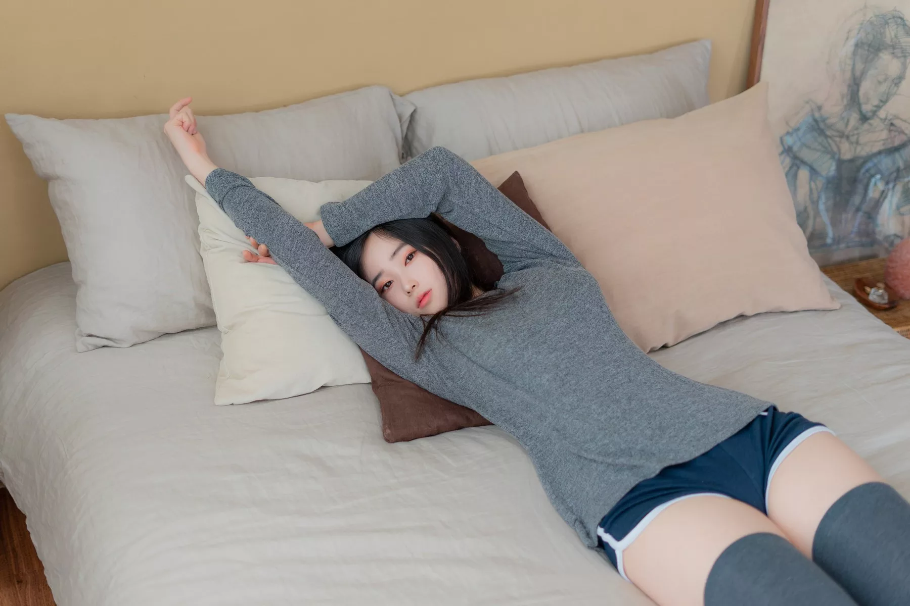摄影 全集修正 苏打】 socks 南韩 Over 奶油 丽人 Bambi【CreamSoda knee