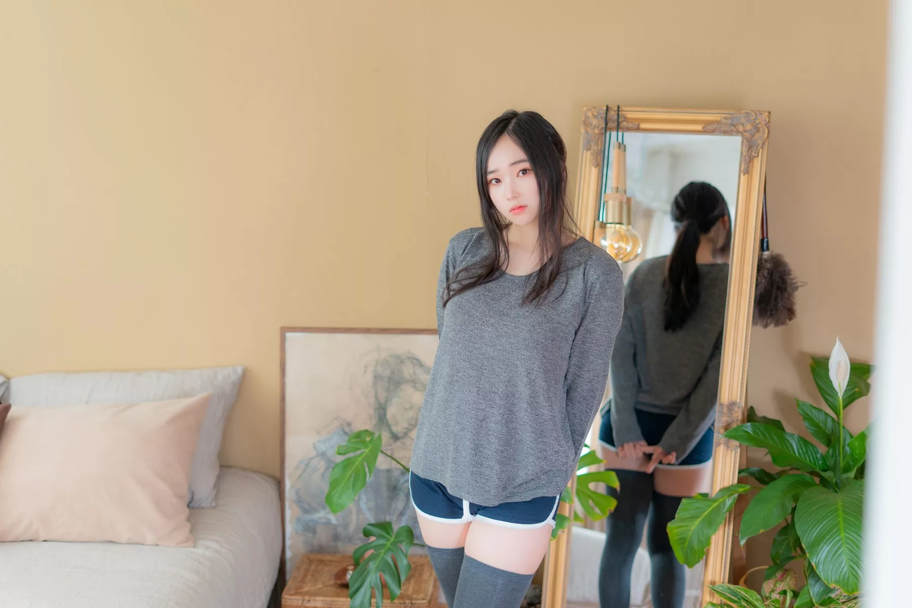 摄影 全集修正 苏打】 socks 南韩 Over 奶油 丽人 Bambi【CreamSoda knee