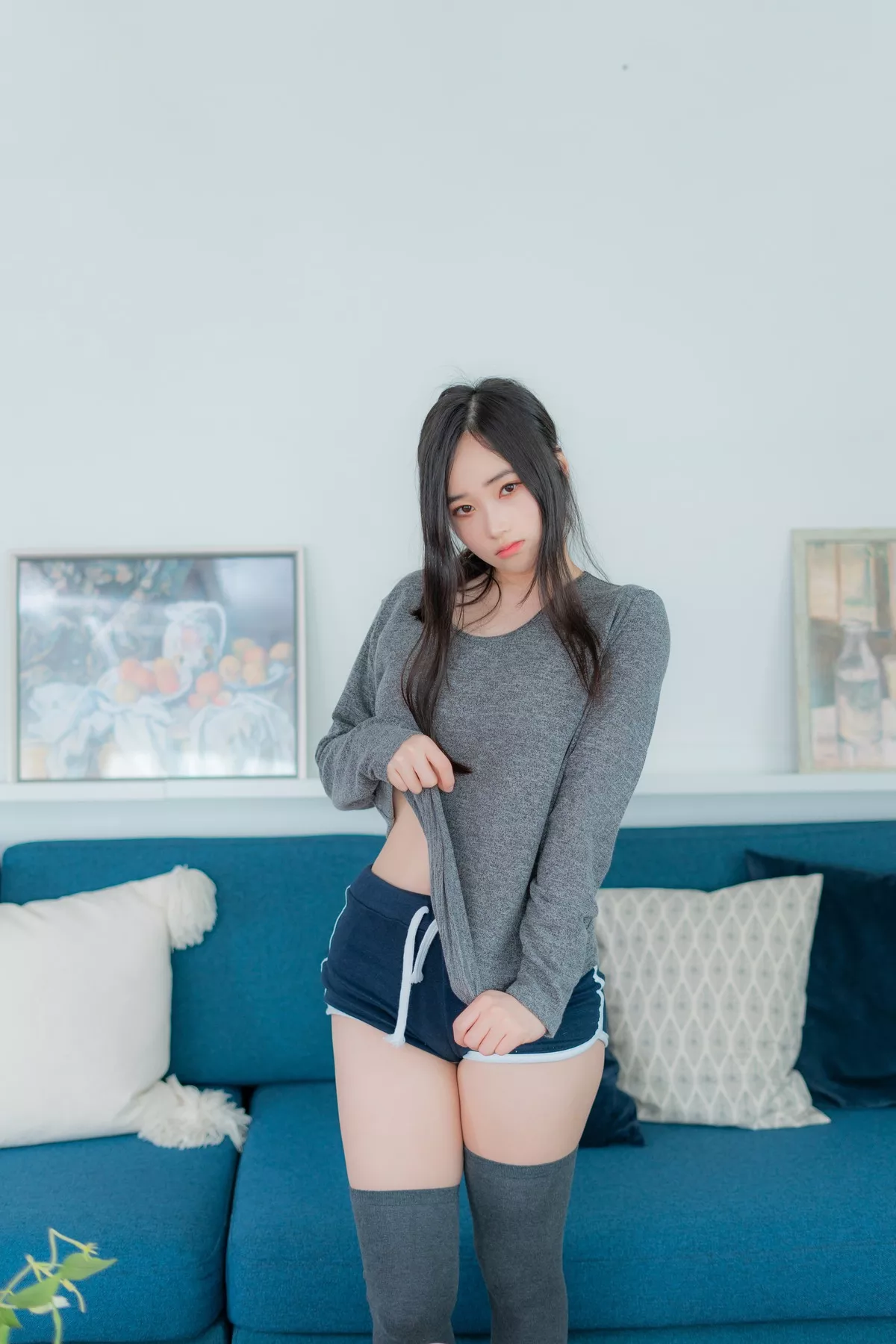 摄影 全集修正 苏打】 socks 南韩 Over 奶油 丽人 Bambi【CreamSoda knee