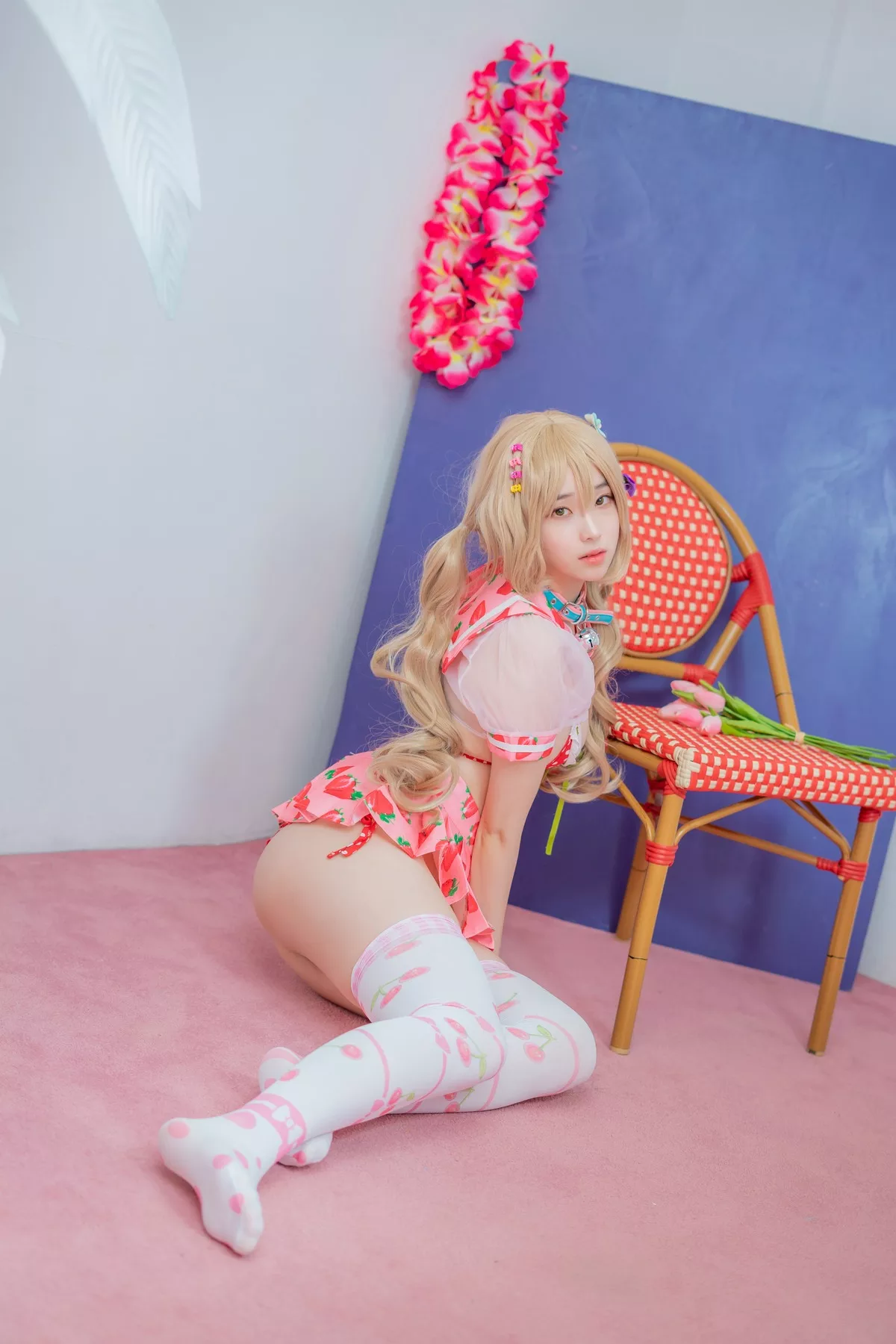 摄影 全集修正 苏打】 socks 南韩 Over 奶油 丽人 Bambi【CreamSoda knee