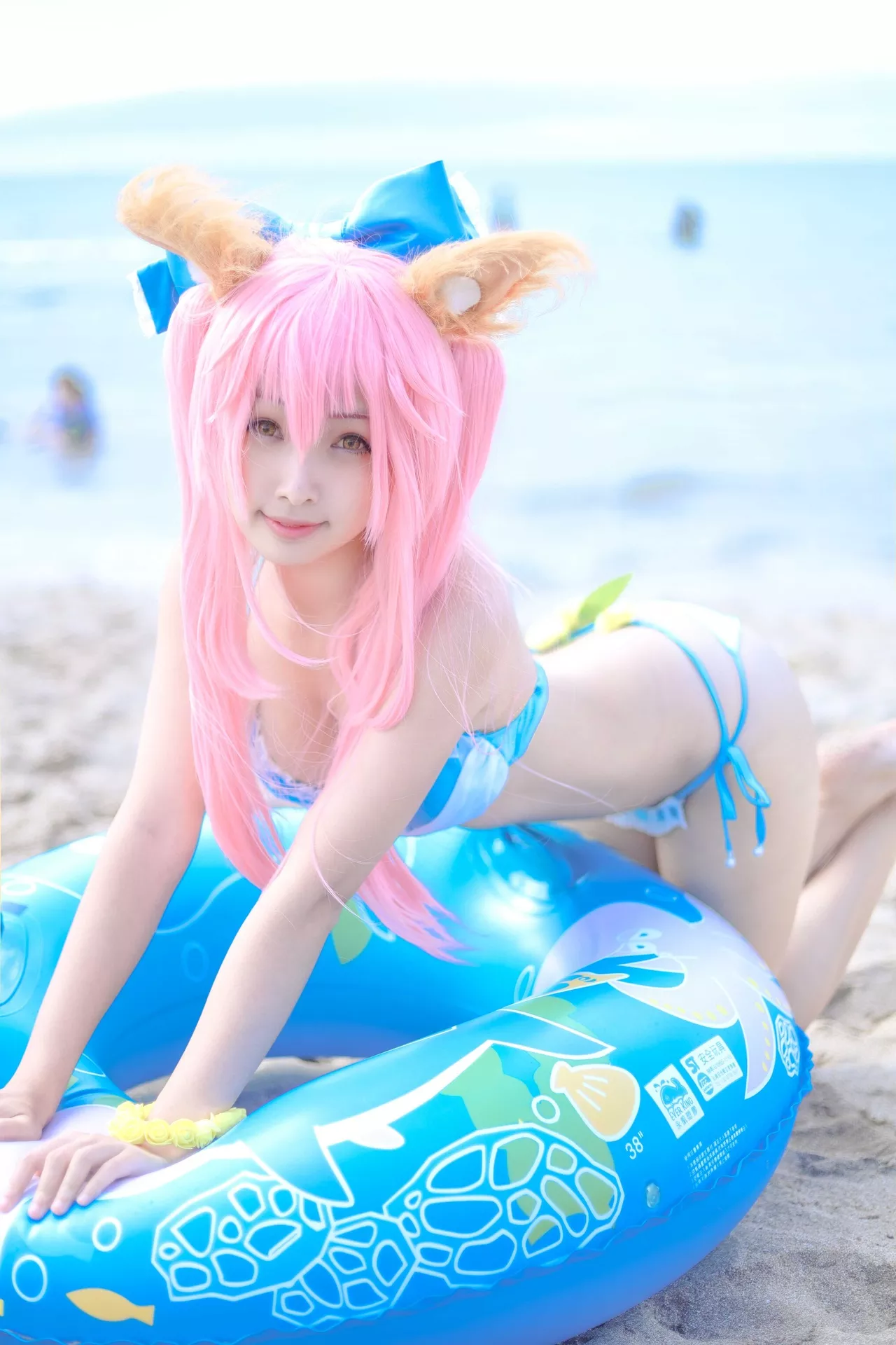 momocat】 Tamamo No 喵 Mae 女神 Ver.Swimsuit 【毛毛 福利 Cosplay