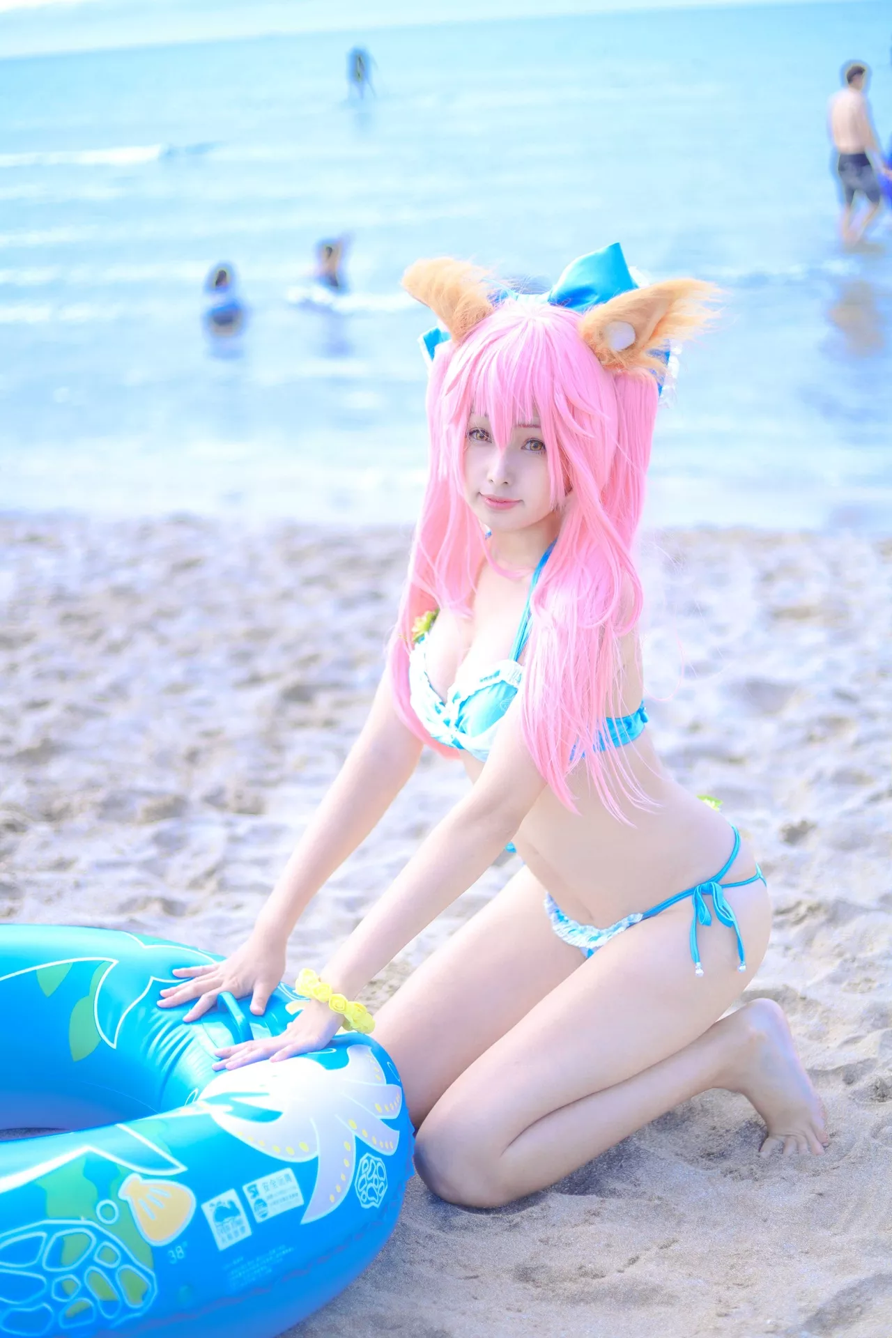 momocat】 Tamamo No 喵 Mae 女神 Ver.Swimsuit 【毛毛 福利 Cosplay