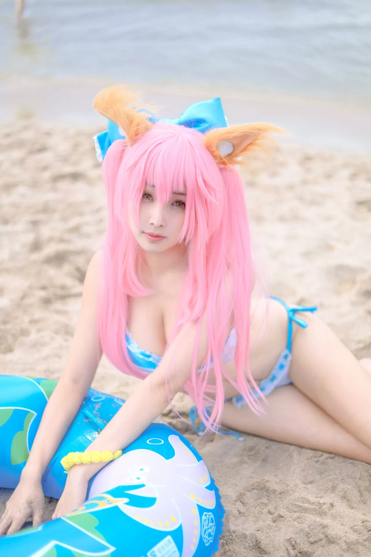 momocat】 Tamamo No 喵 Mae 女神 Ver.Swimsuit 【毛毛 福利 Cosplay