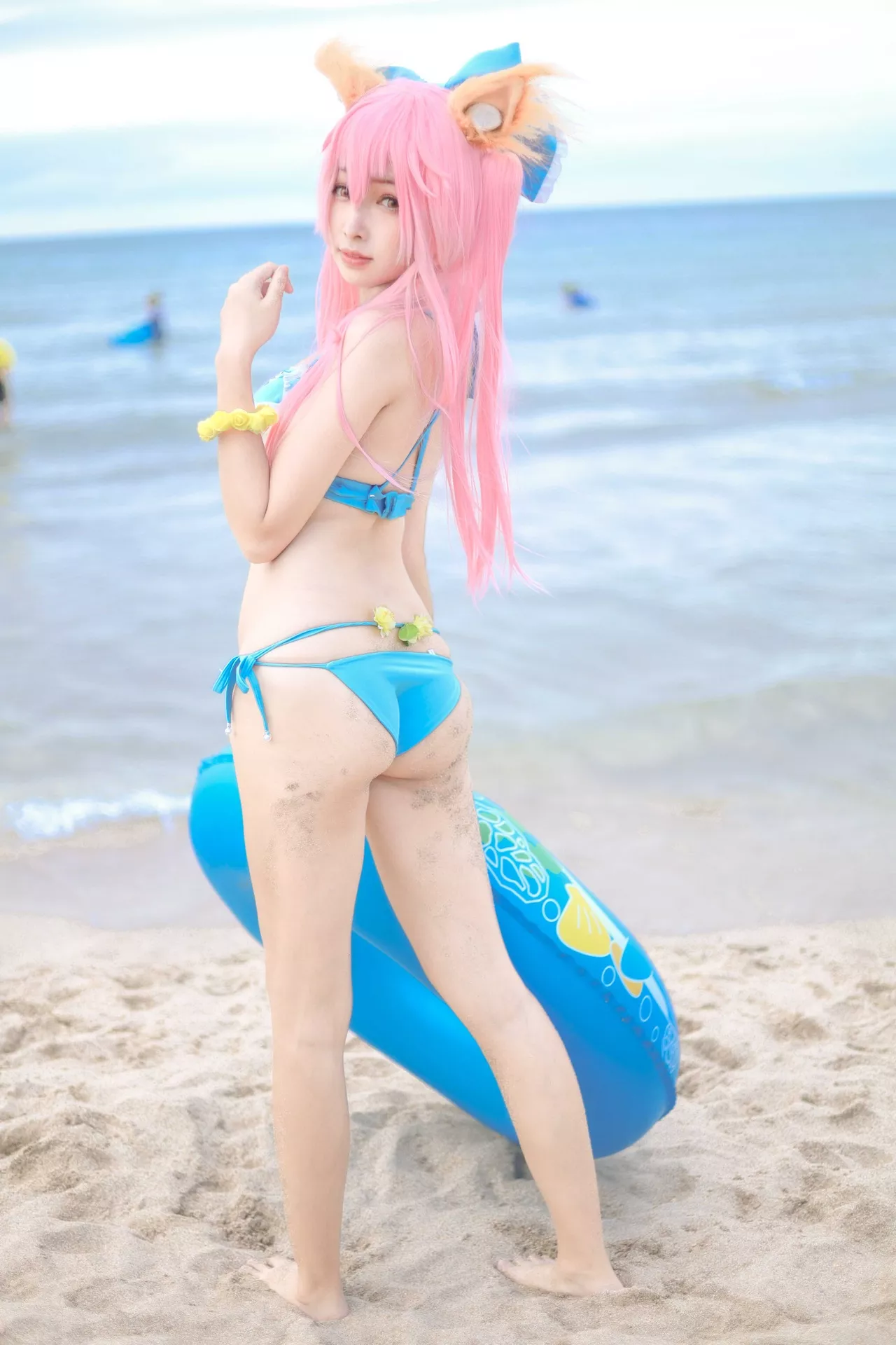 momocat】 Tamamo No 喵 Mae 女神 Ver.Swimsuit 【毛毛 福利 Cosplay