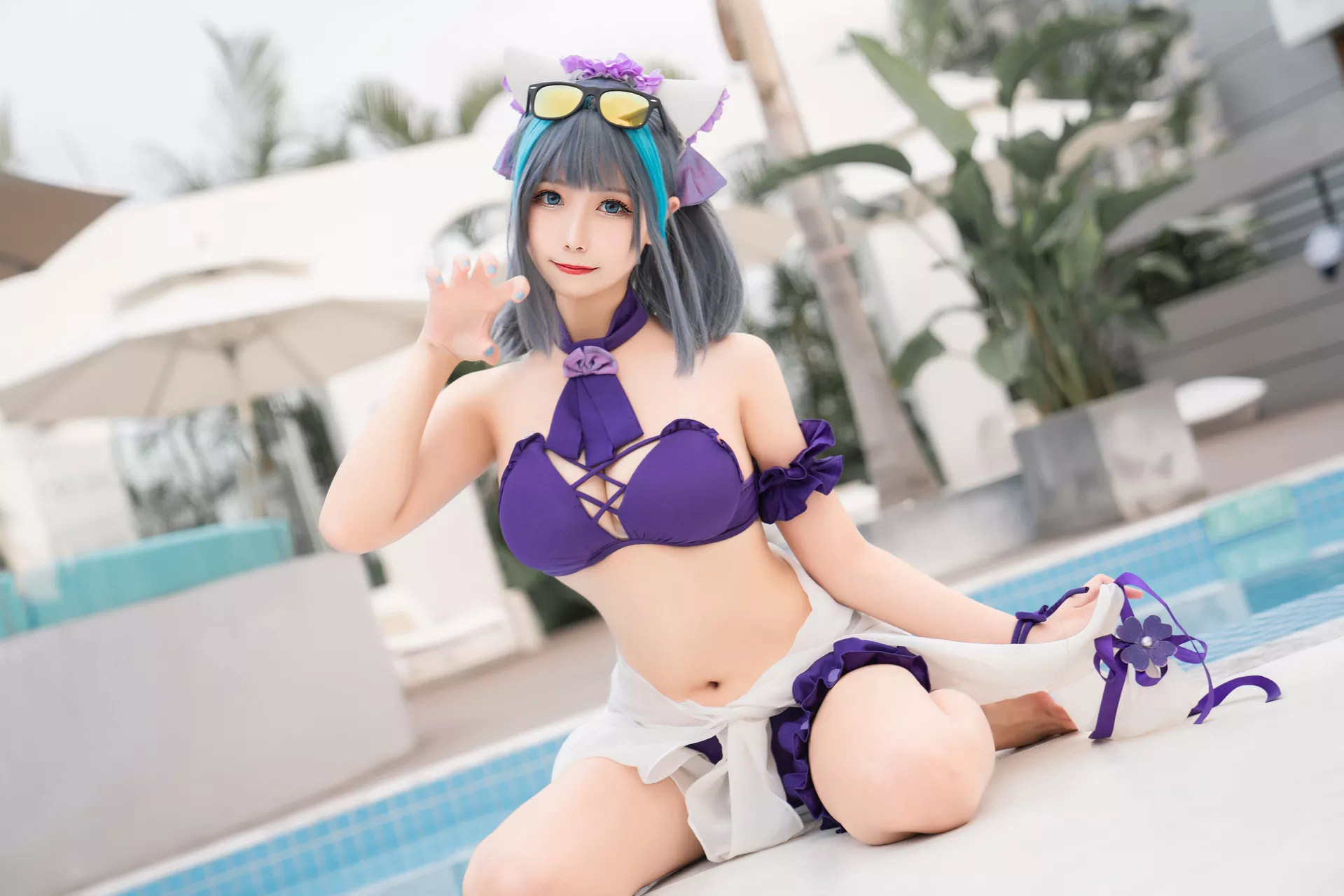 葵葵】 Cosplay 丽人 福利 Cheshire Lane Azur 【Momo ko