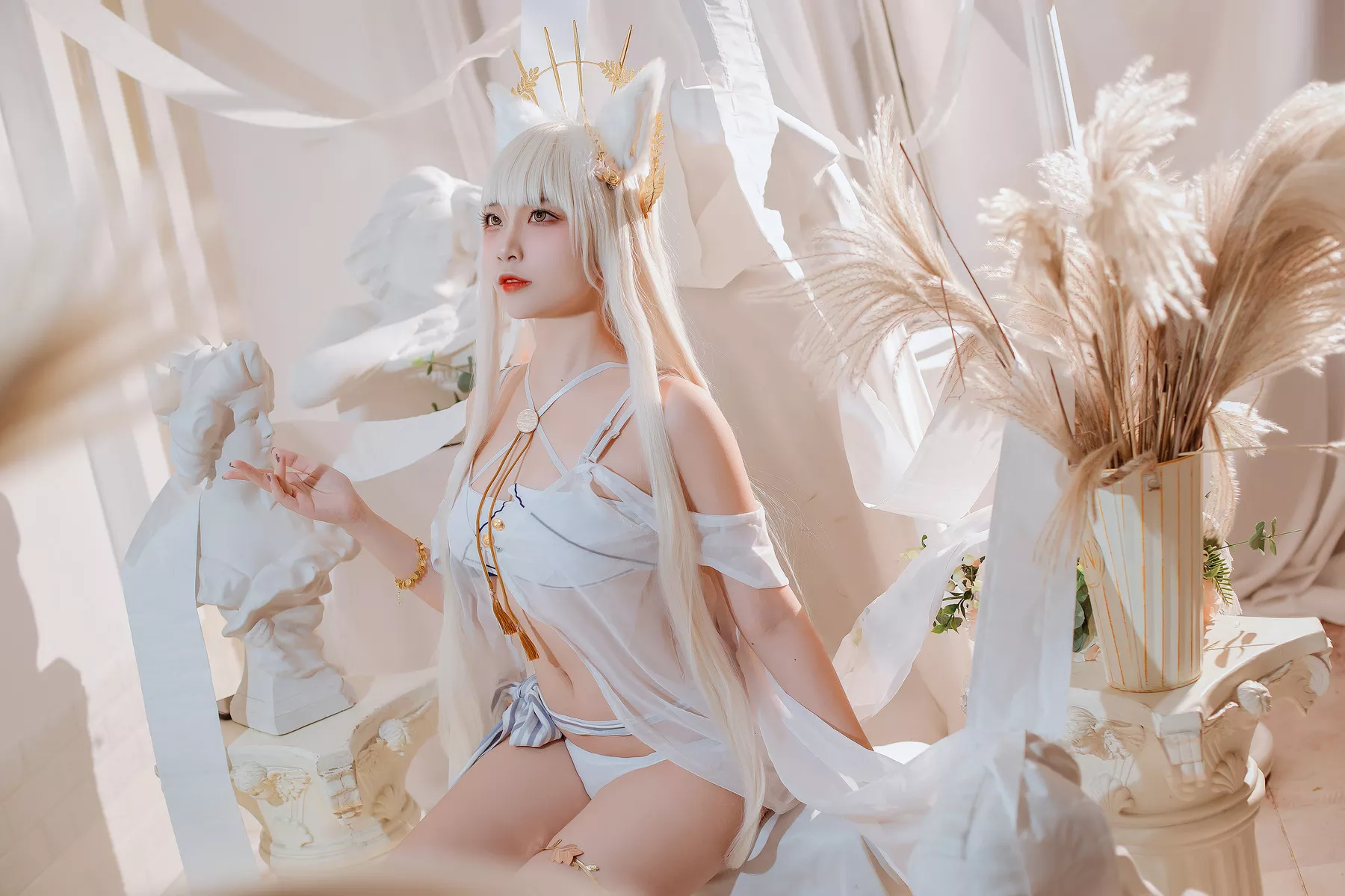 Nisa】 Platinum Arknights 【二佐 美女 福报 Cosplay 方舟白金泳装