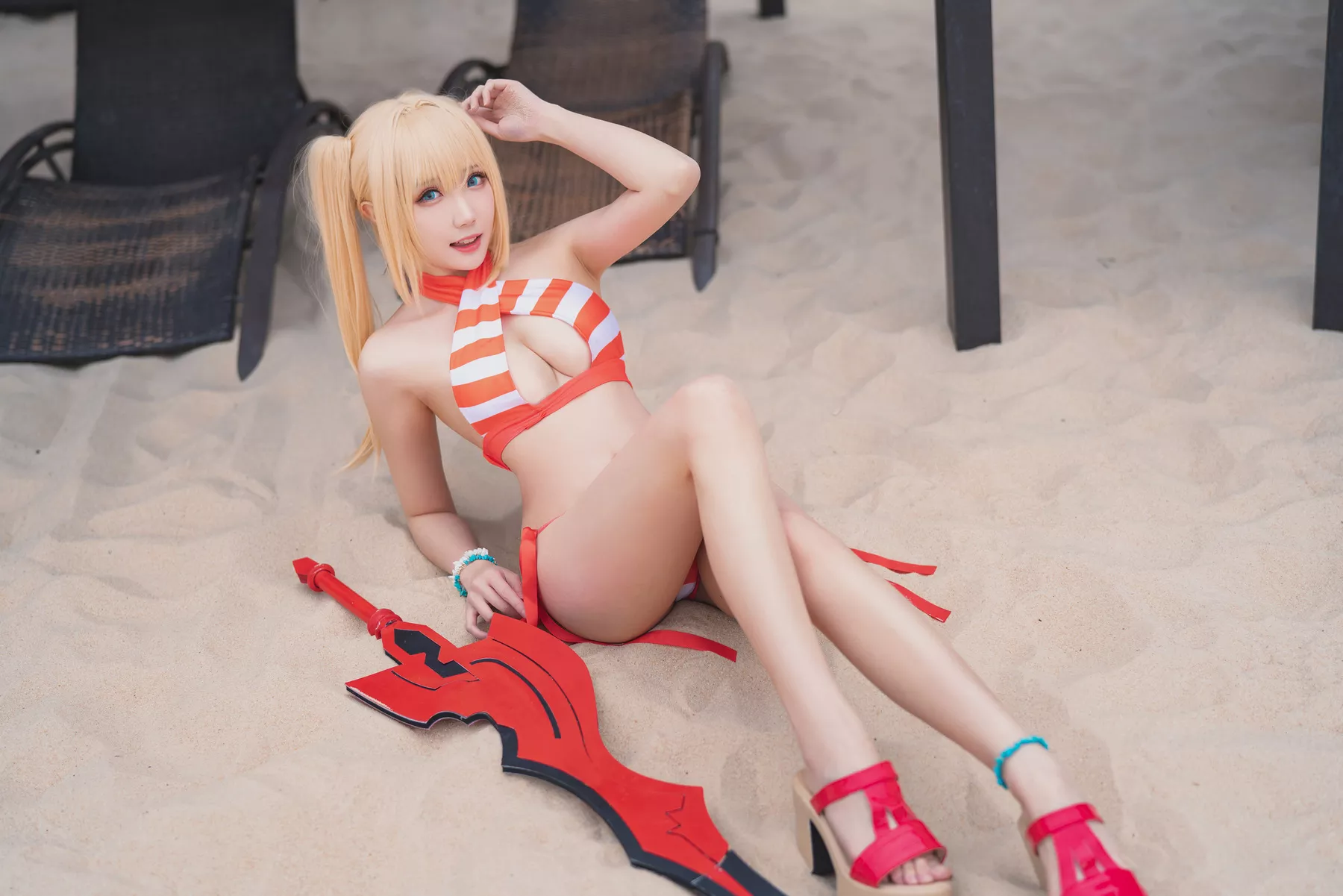 Nero Swimsuit 水着 Cosplay 【瓜希酱】 美女 福报 尼禄