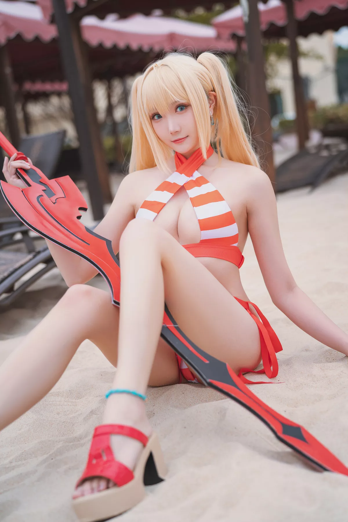 Nero Swimsuit 水着 Cosplay 【瓜希酱】 美女 福报 尼禄