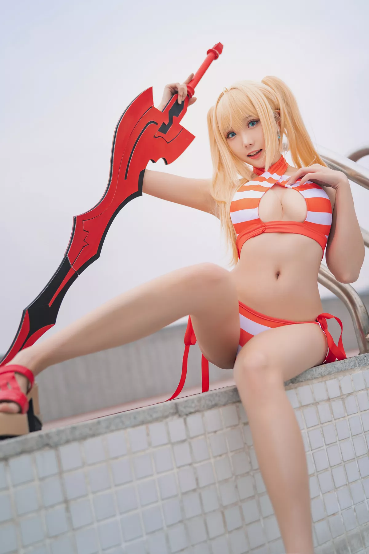 Nero Swimsuit 水着 Cosplay 【瓜希酱】 美女 福报 尼禄