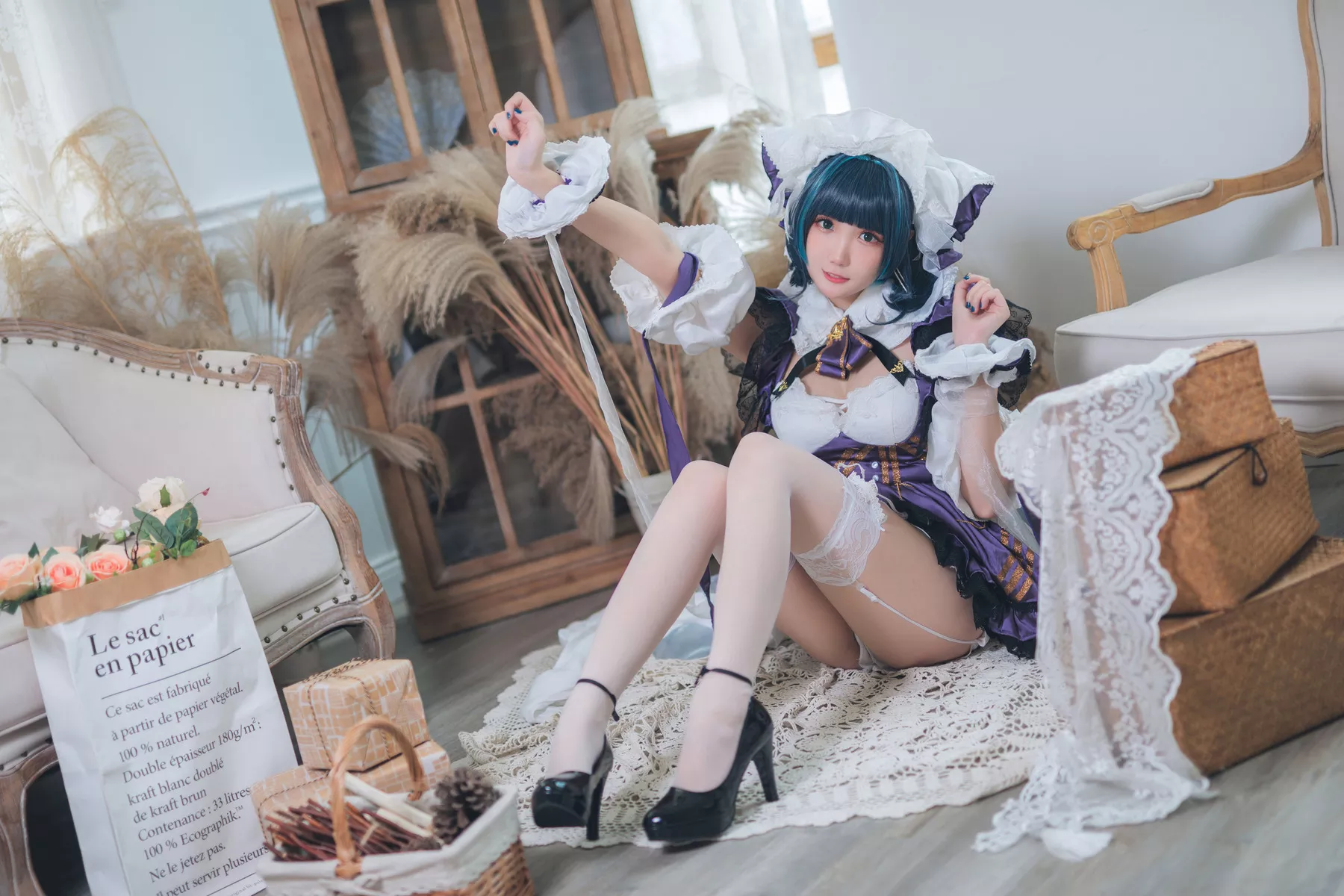 Cosplay 美女 Cheshire Maid 福利 【瓜希酱】 柴郡