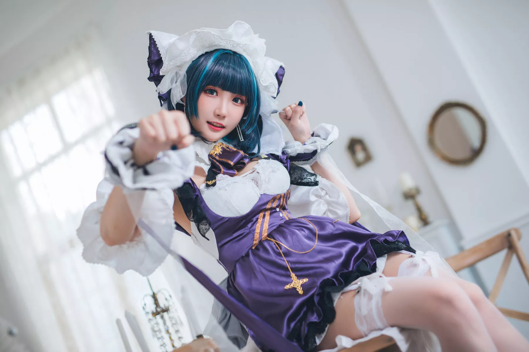 Cosplay 美女 Cheshire Maid 福利 【瓜希酱】 柴郡