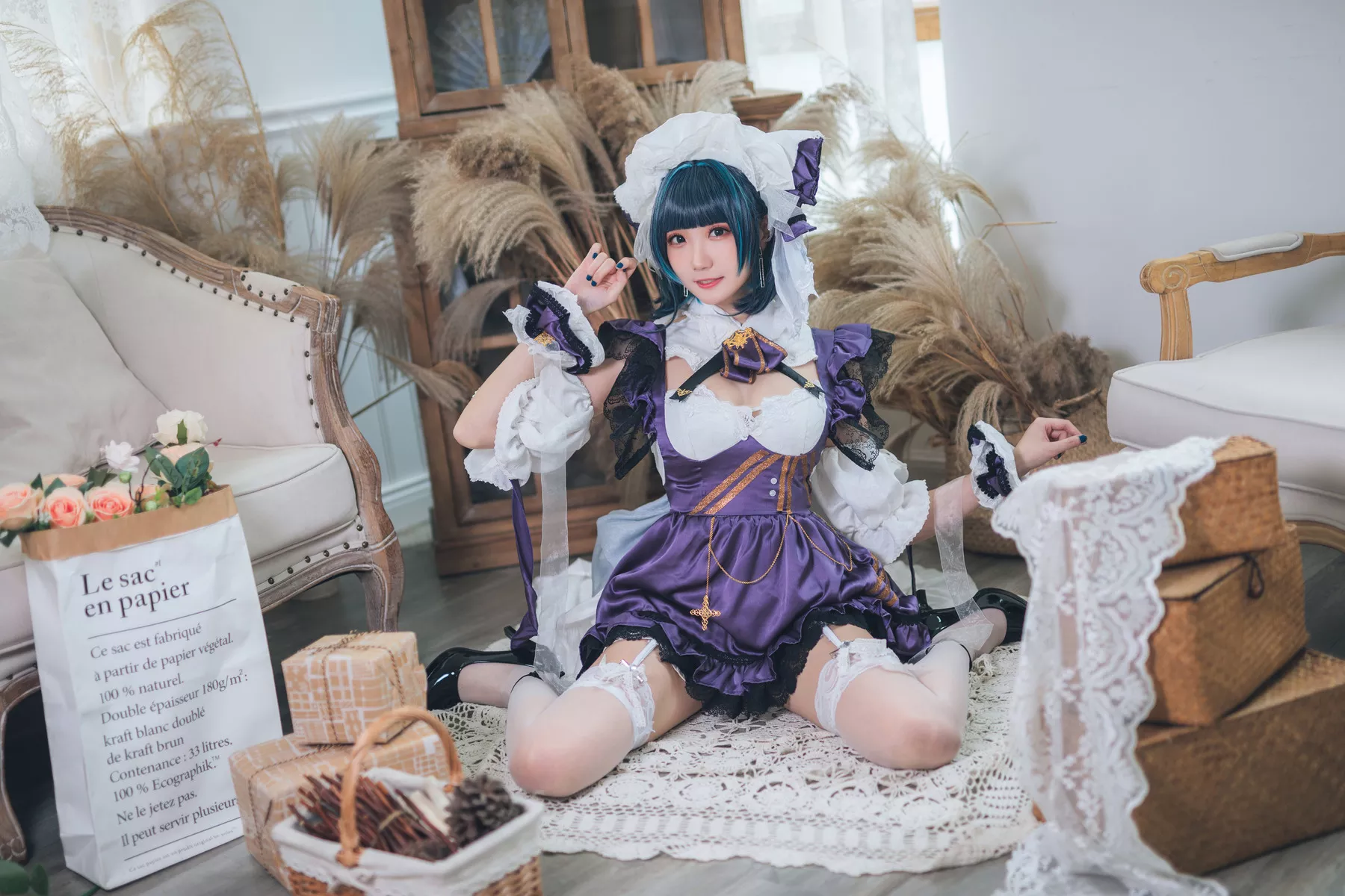 Cosplay 美女 Cheshire Maid 福利 【瓜希酱】 柴郡