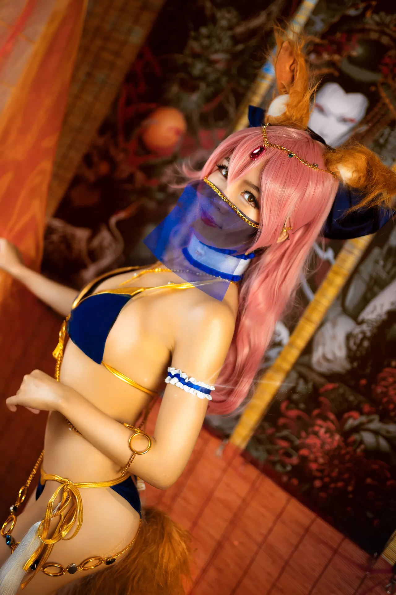 利世】 【抖娘 Cosplay Tamamo 佳人 Mae no 福利 玉藻の前