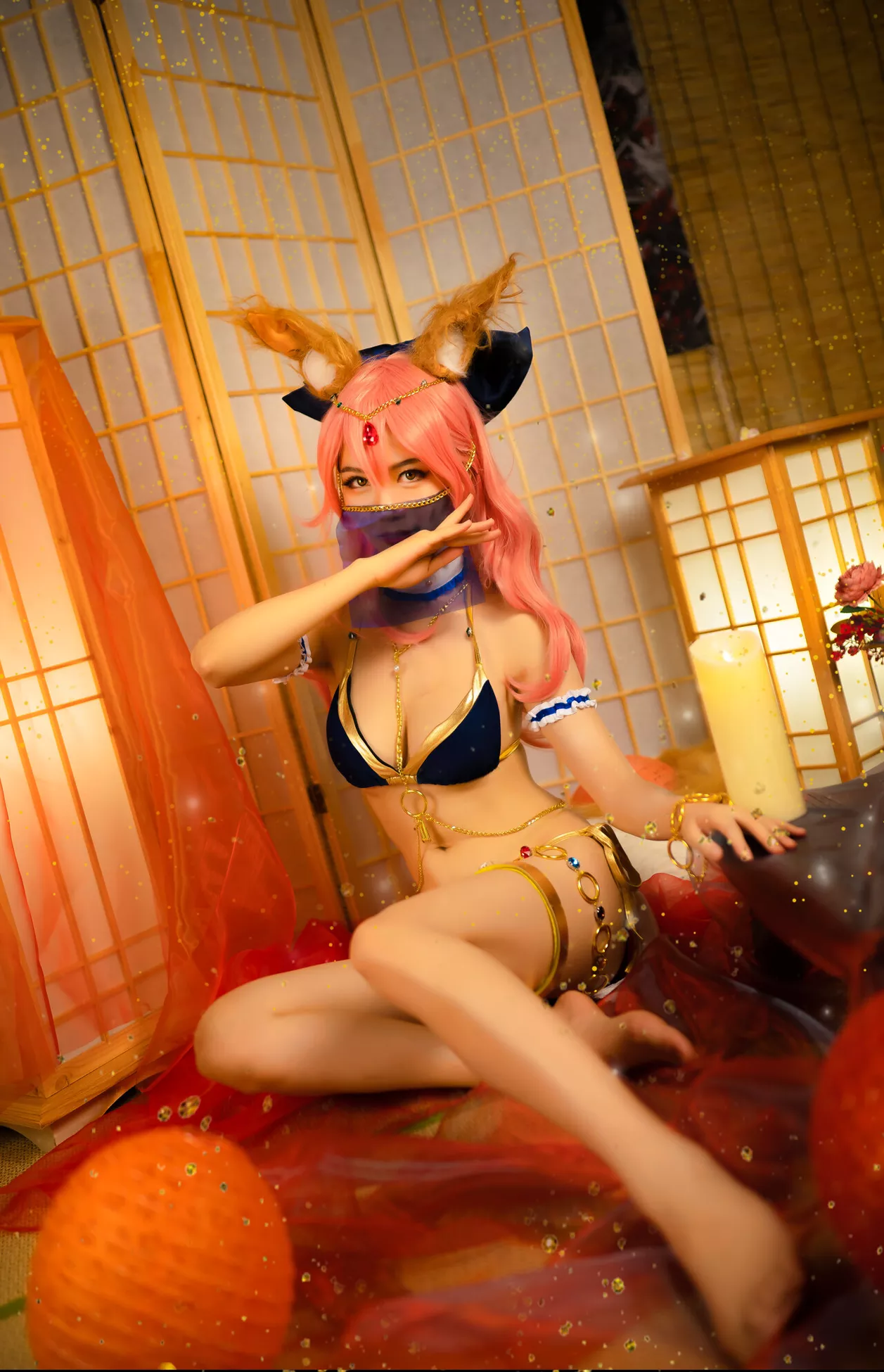 利世】 【抖娘 Cosplay Tamamo 佳人 Mae no 福利 玉藻の前