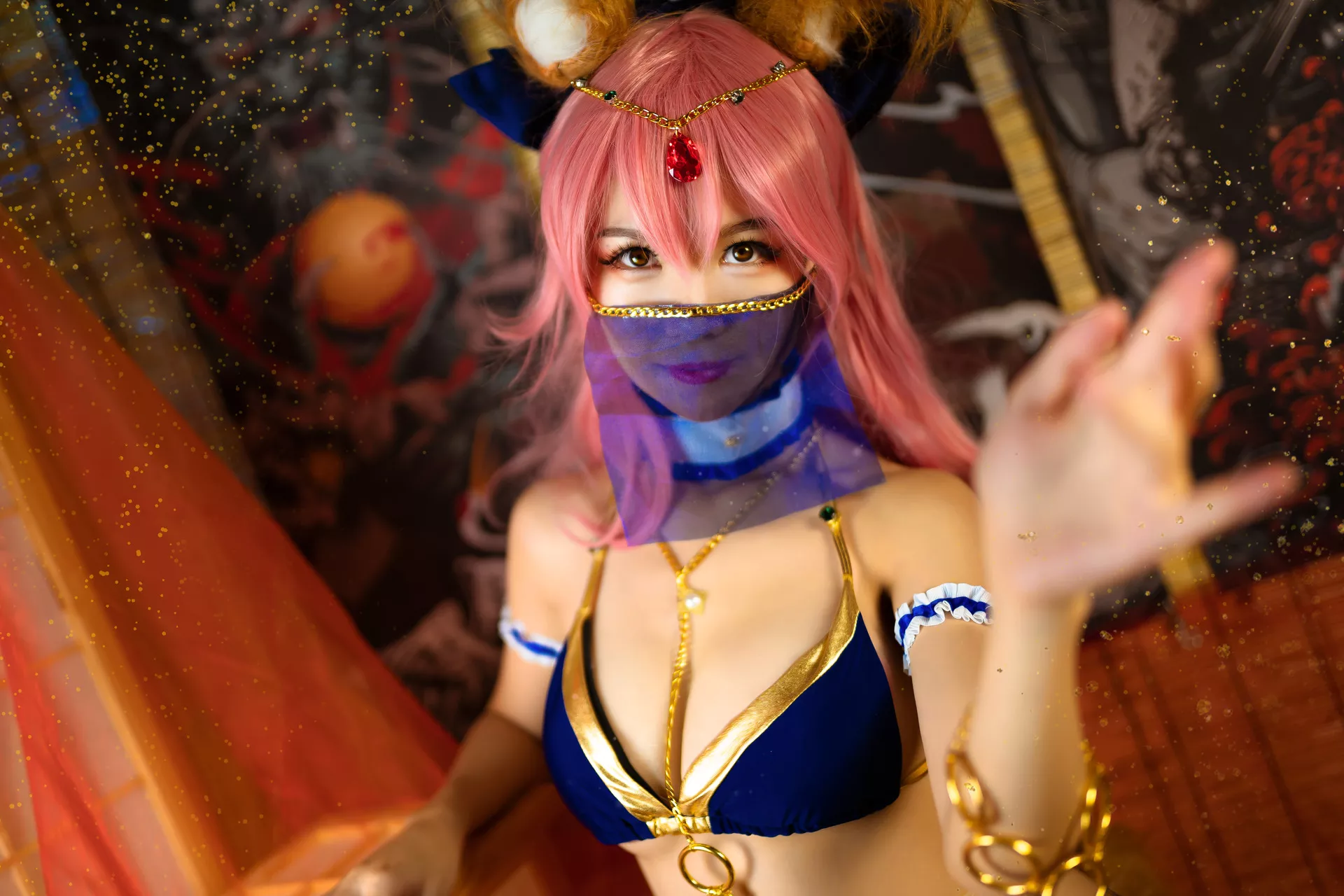 利世】 【抖娘 Cosplay Tamamo 佳人 Mae no 福利 玉藻の前