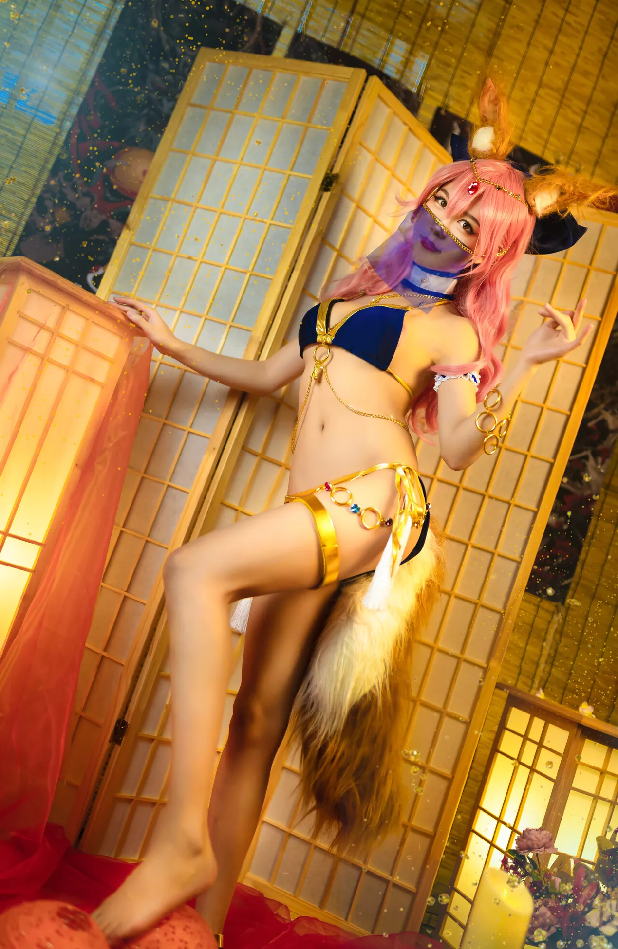 利世】 【抖娘 Cosplay Tamamo 佳人 Mae no 福利 玉藻の前
